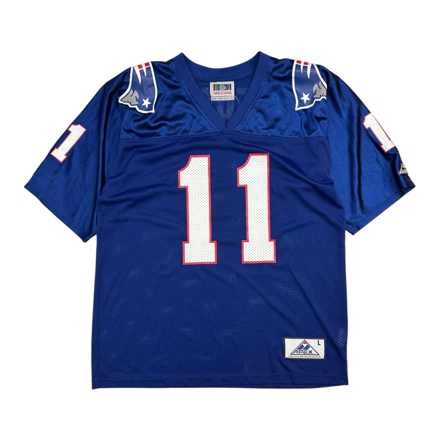 Vintage Apex Drew Bledsoe New England Patriots Home Jersey Blue