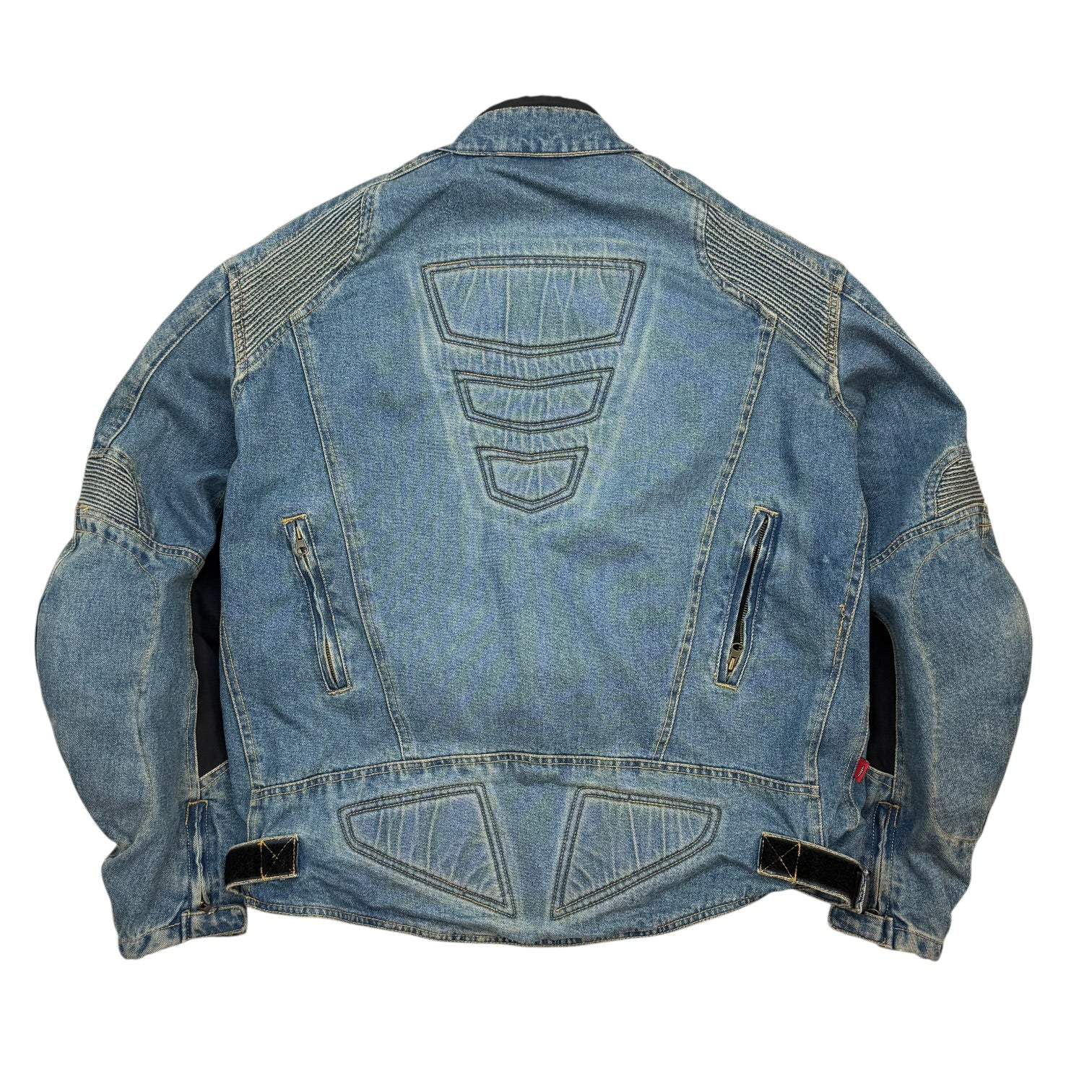 Vintage Cortech Rider Blues Denim Motorcycle Jacket Light Wash