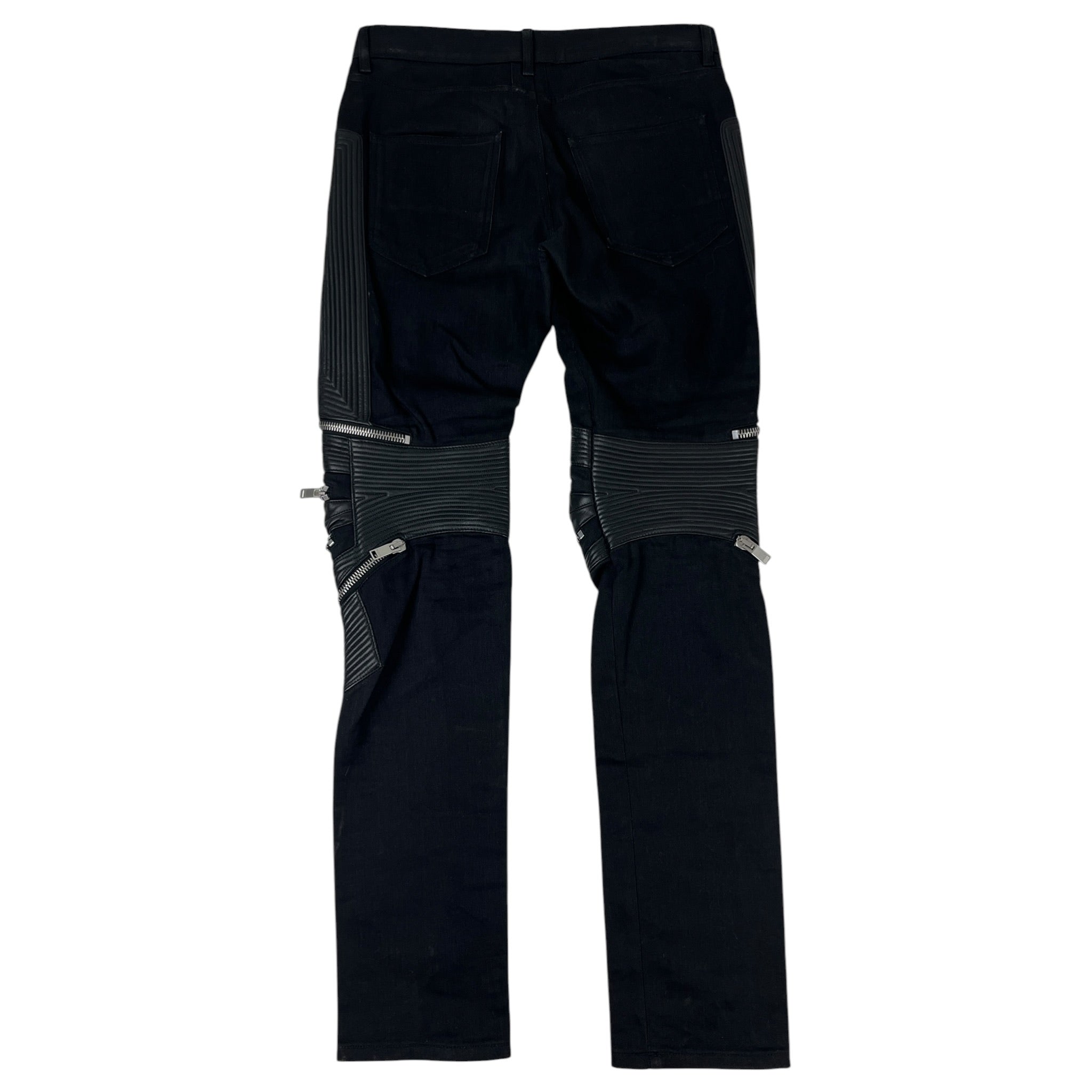 Saint Laurent Paris D04 Multi-Zip Biker Denim Jeans