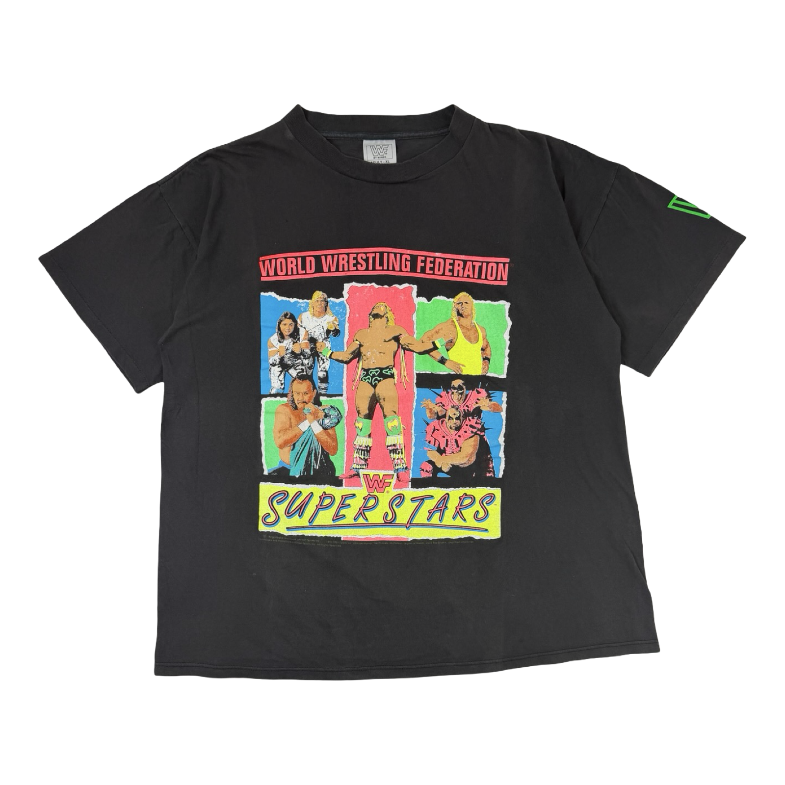Vintage 1991 WWF Superstars T-Shirt Black