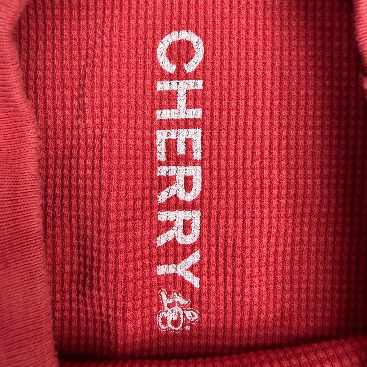 (W) Cherry LA Built To Love Waffle Knit Baby Tee Red