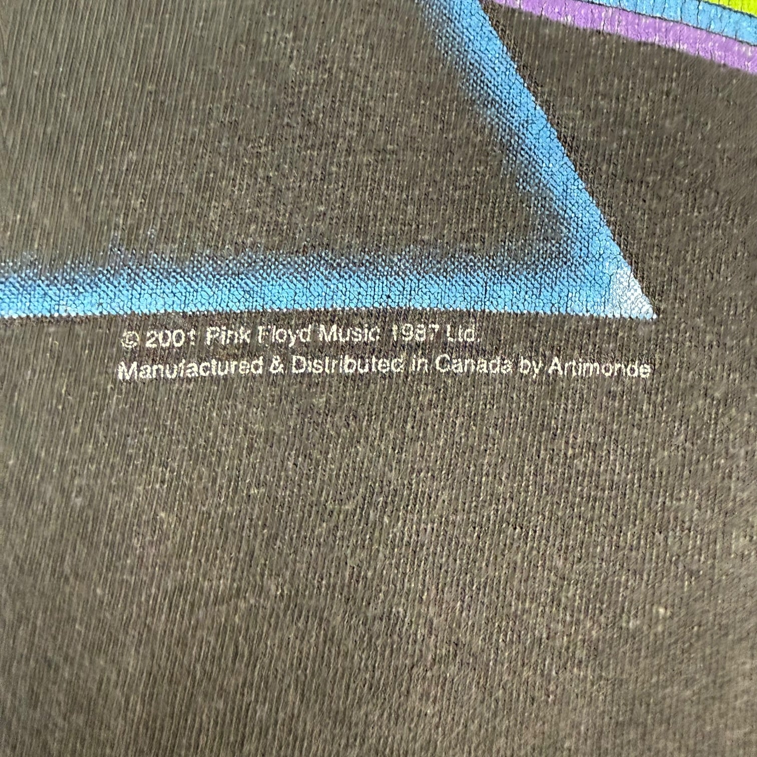 2001 Pink Floyd Dark Side Of The Moon Tee Faded Black