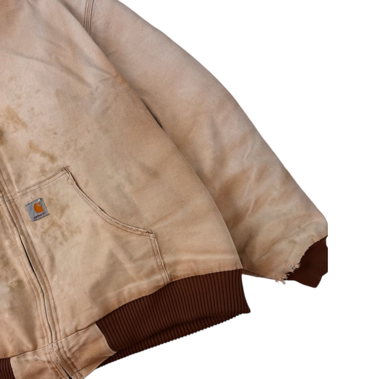 Vintage Carhartt Sun-faded Hooded Jacket Beige