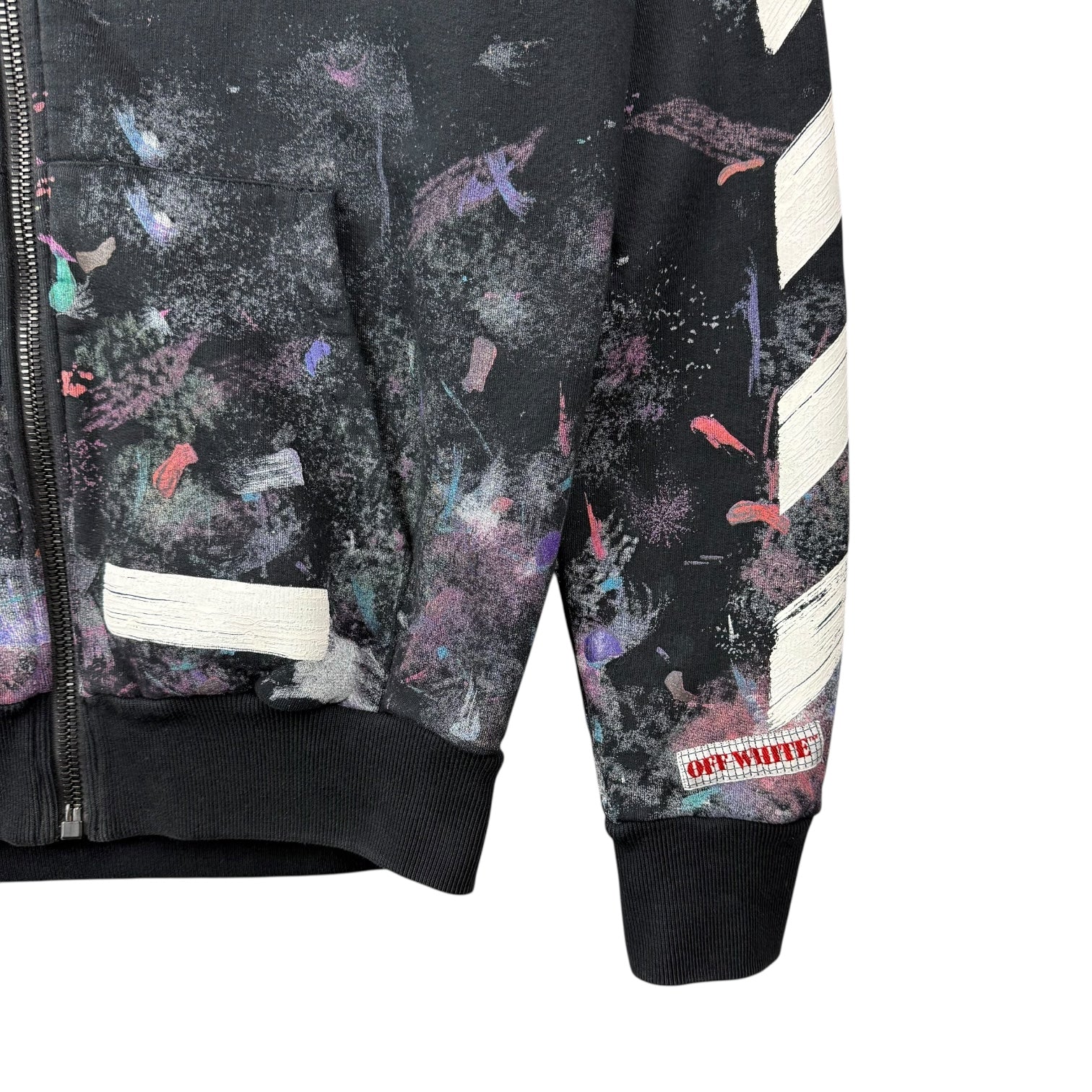 Off-White Galaxy Brushed Zip Up Hoodie Black