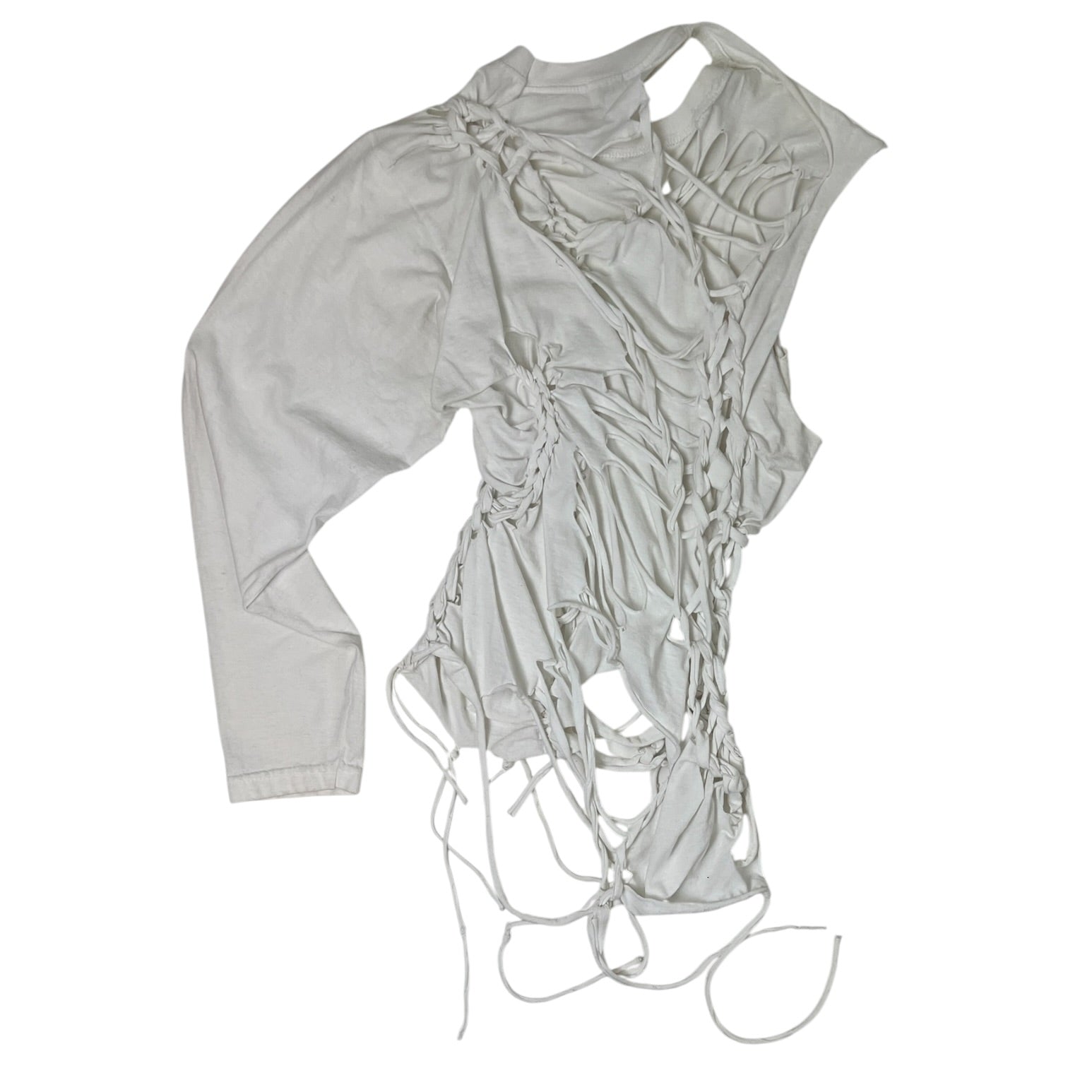 (W) Ottolinger Braided Long Sleeve T-Shirt White