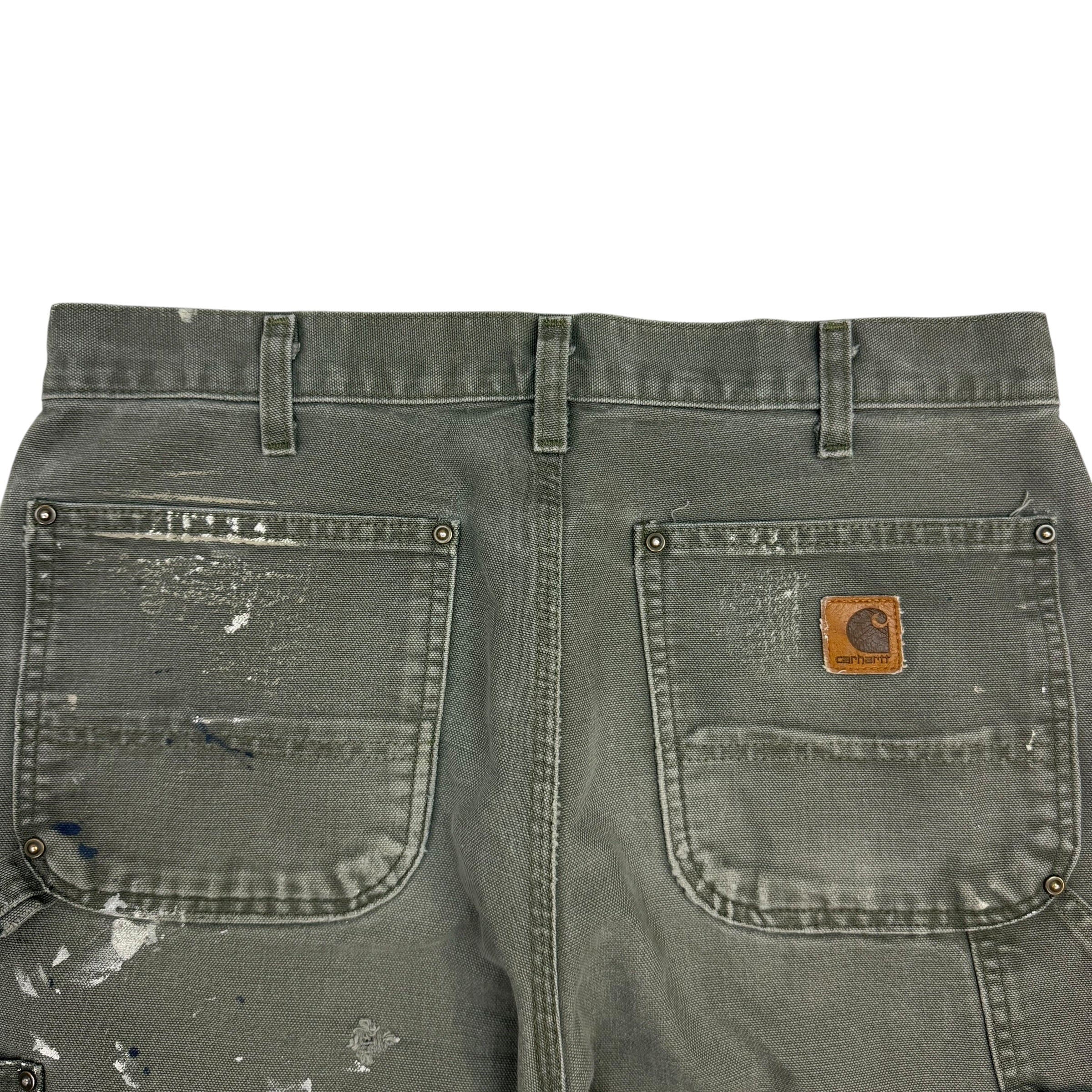 Vintage Carhartt Double Knee Paint Splatter Pants Green