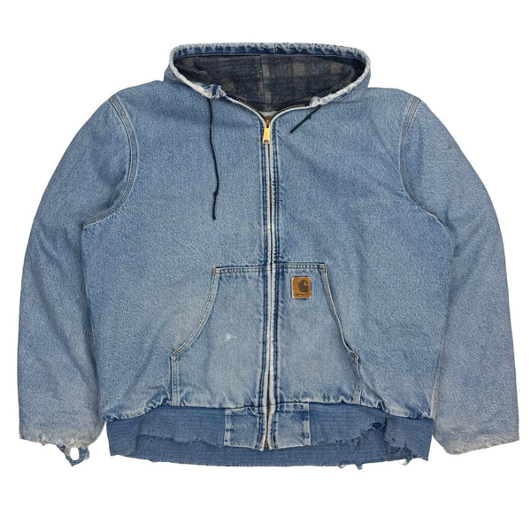 Vintage Carhartt Active Jacket Denim Blanket Lined Blue