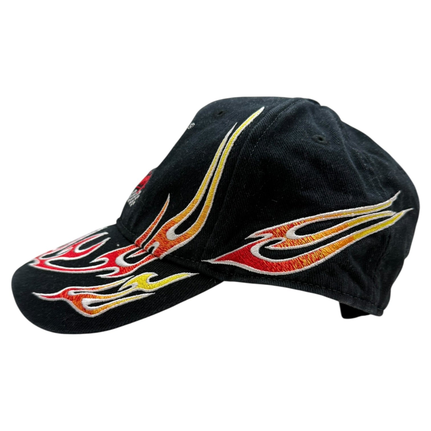 Vintage CAT Racing Flames Hat Black