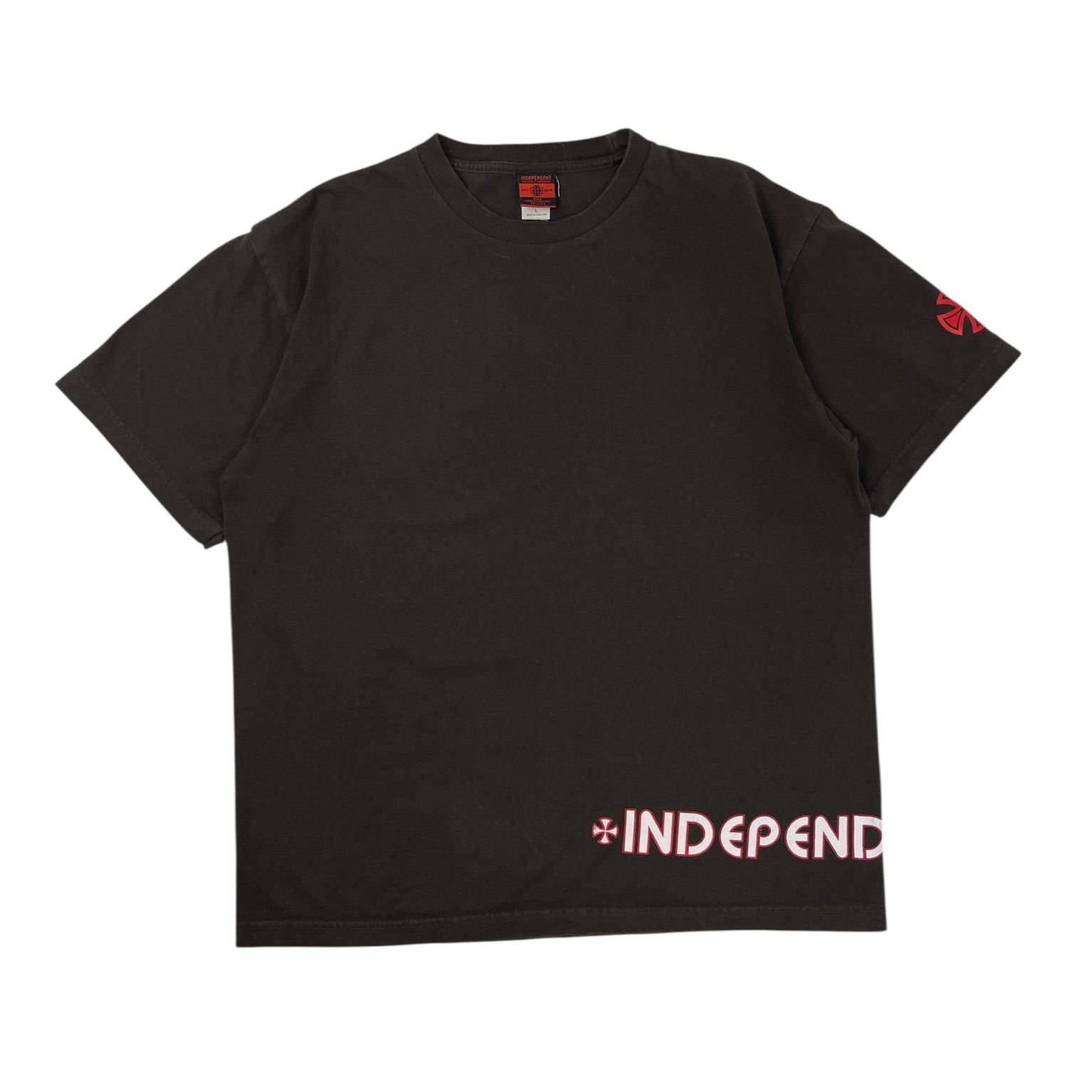 Vintage Independent Cross Logo T-Shirt Brown