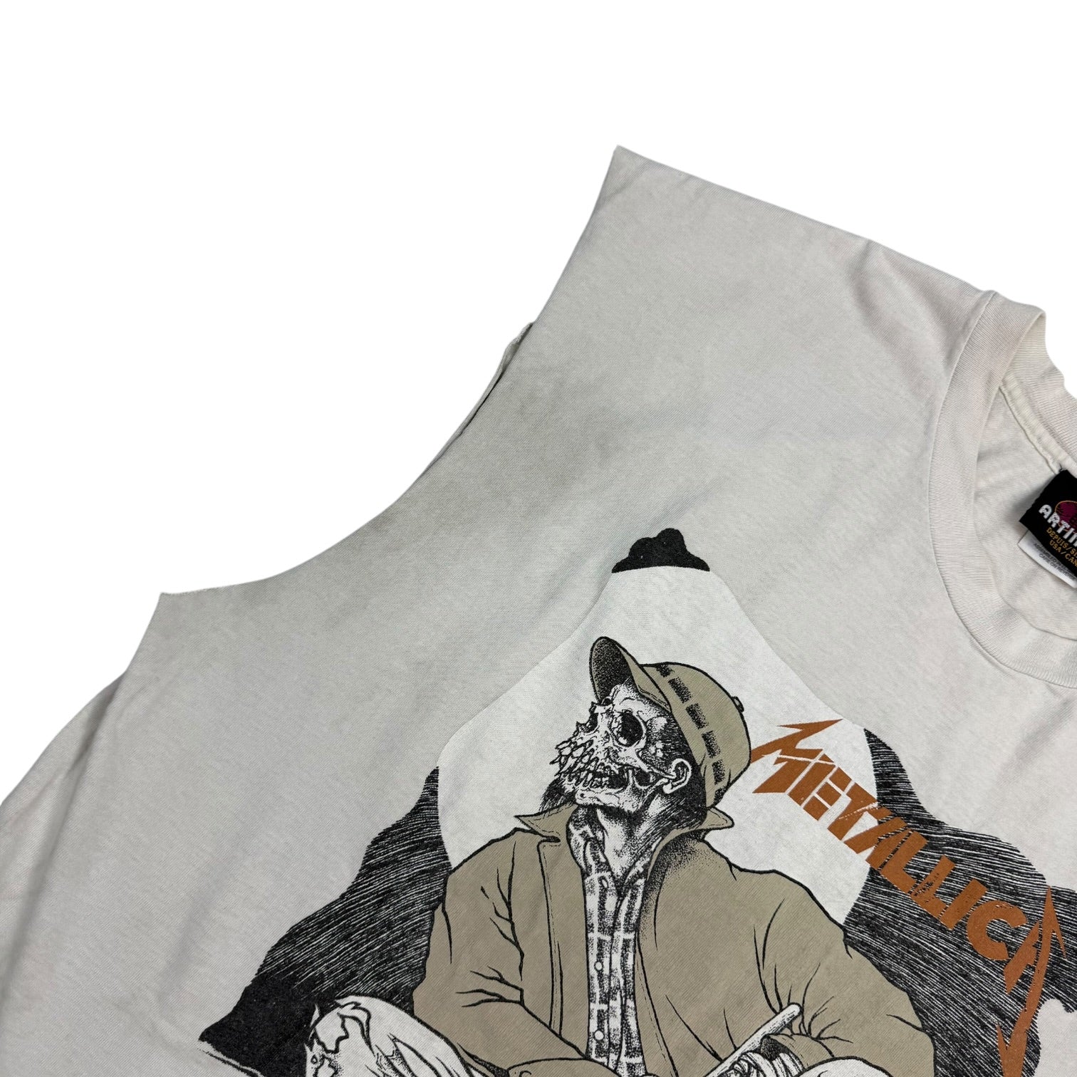 1994 Metallica Pushead ‘My Body Lie But I Still Roam’ Cutoff Tee White