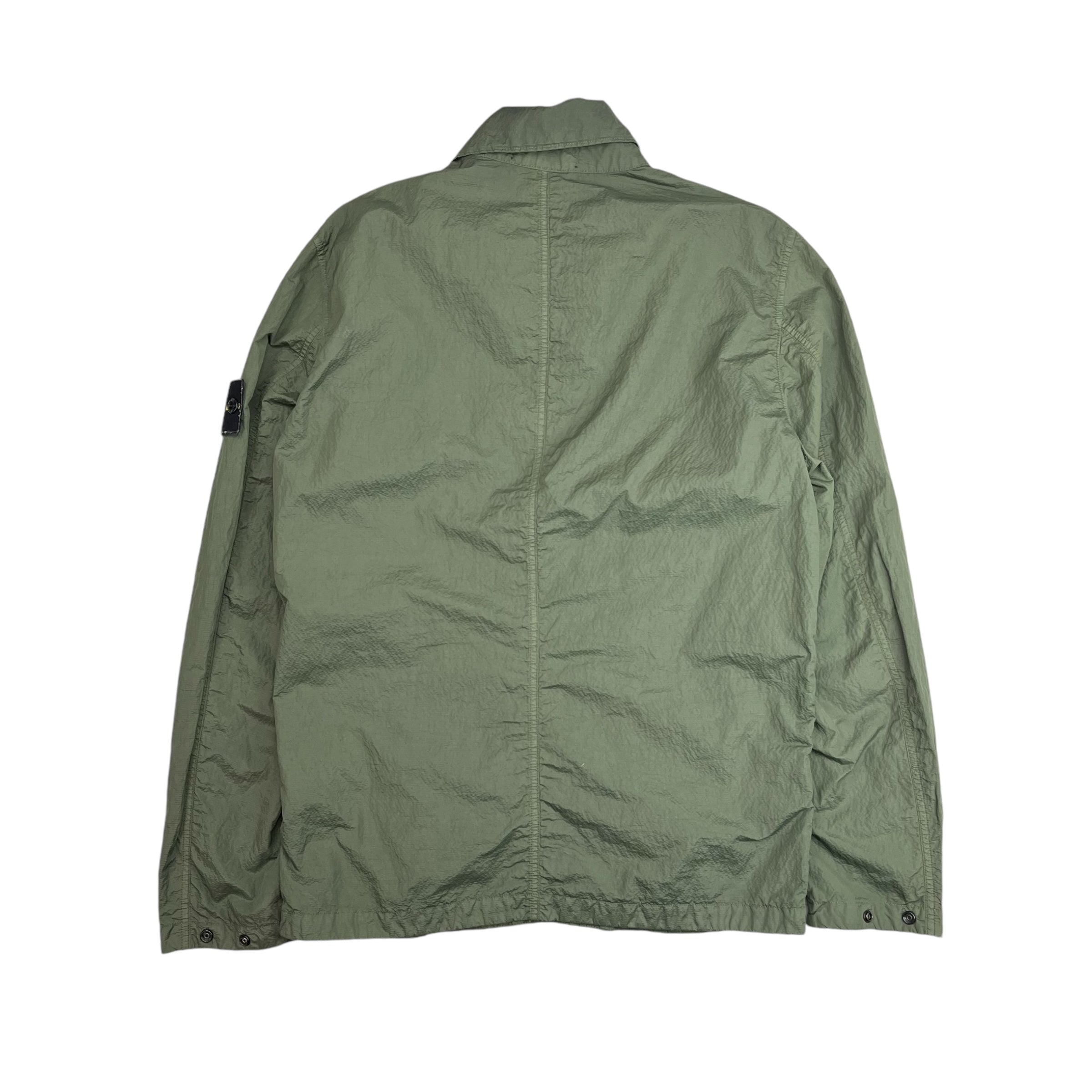 Stone Island Seer Sucker Overshirt Green