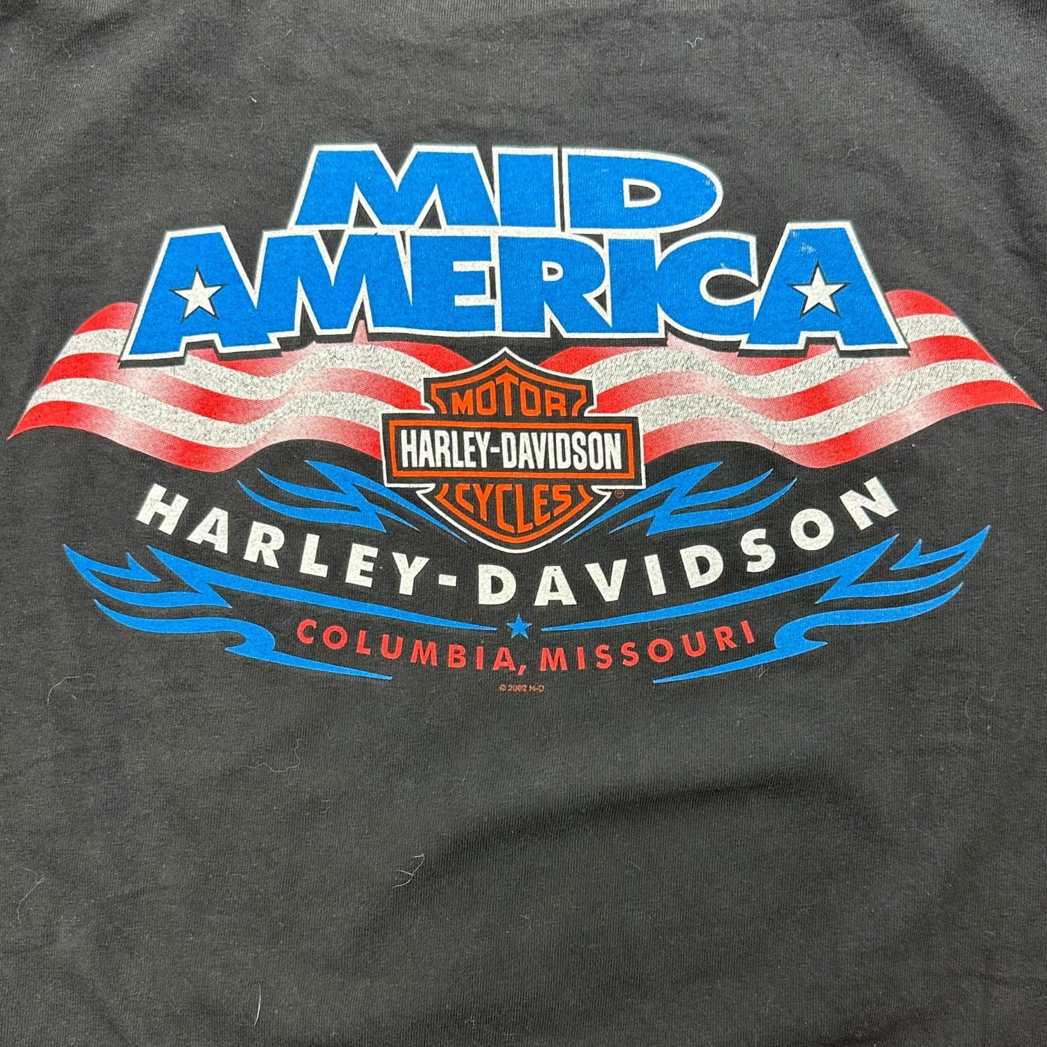 2003 Vintage Harley Davidson Of Missouri Tee Black