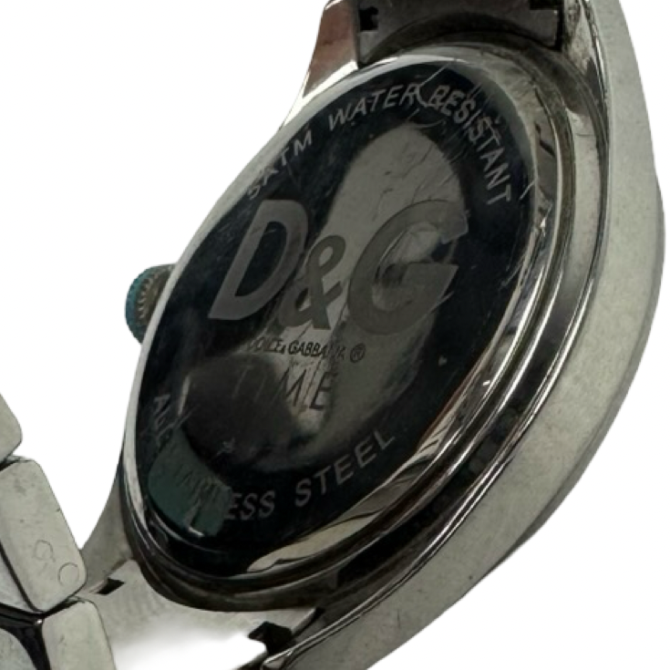 D&G Shuffled Stainless Steel White Dial Watch DW0318