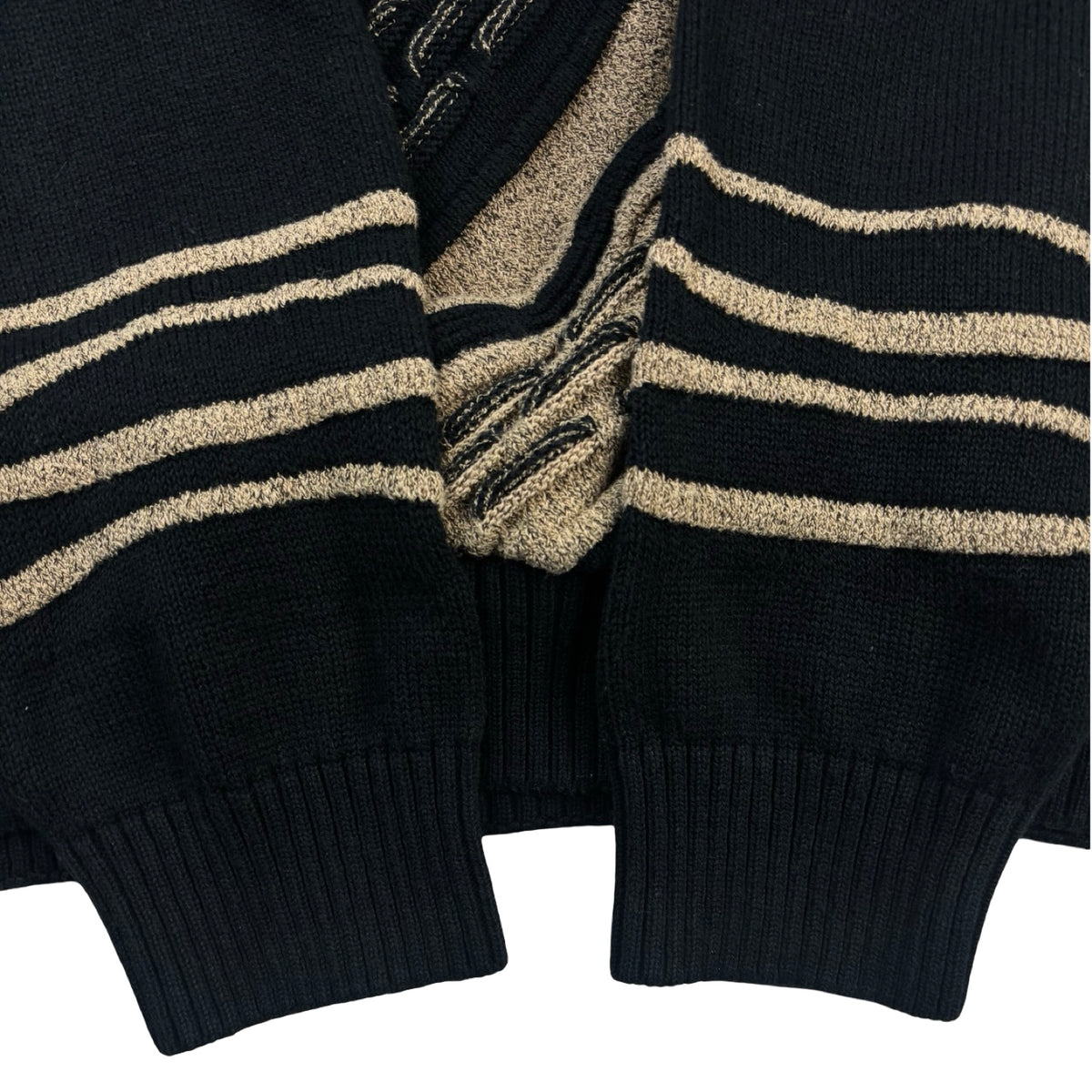 Vintage Tosani 3D Knit Sweater Abstract Beige/Black