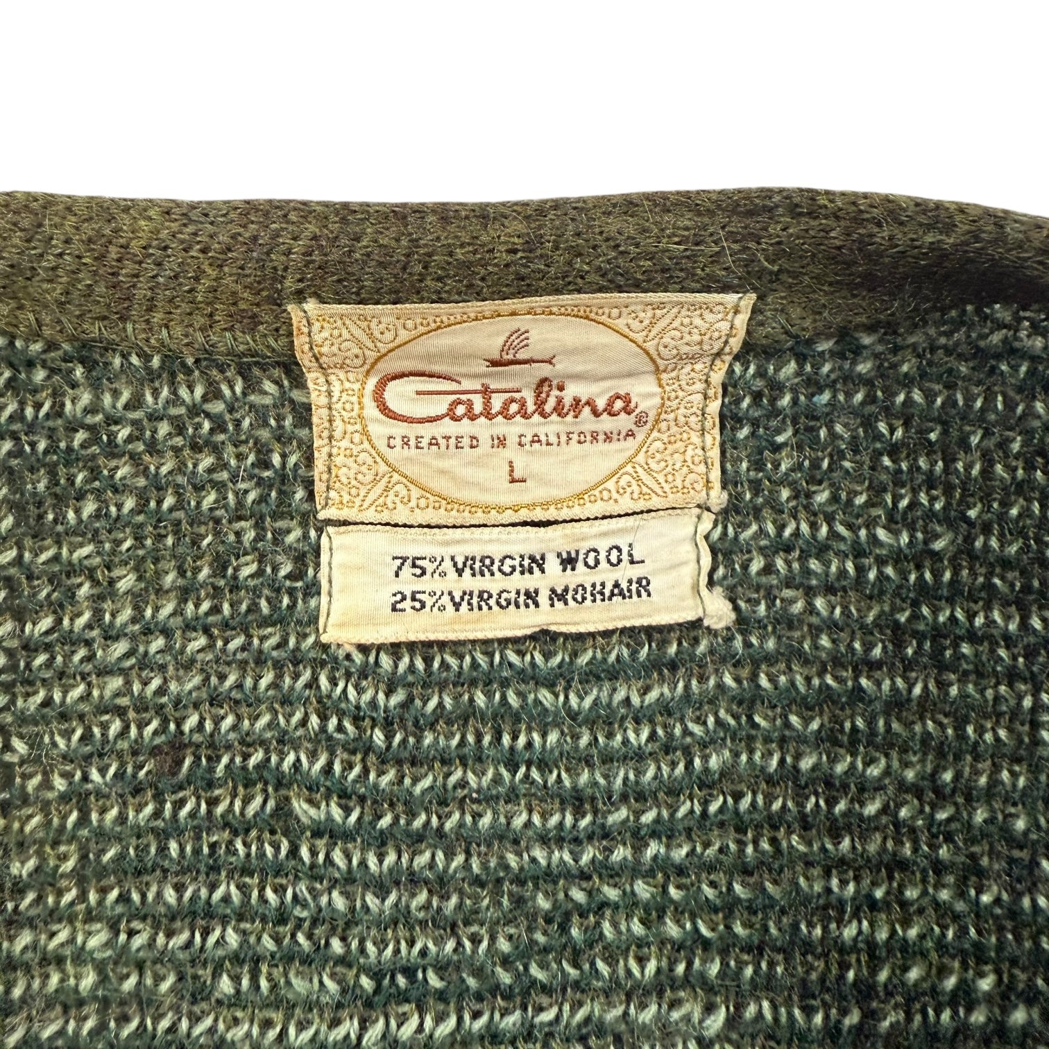 Vintage Catalina Mohair Knit Cardigan Green