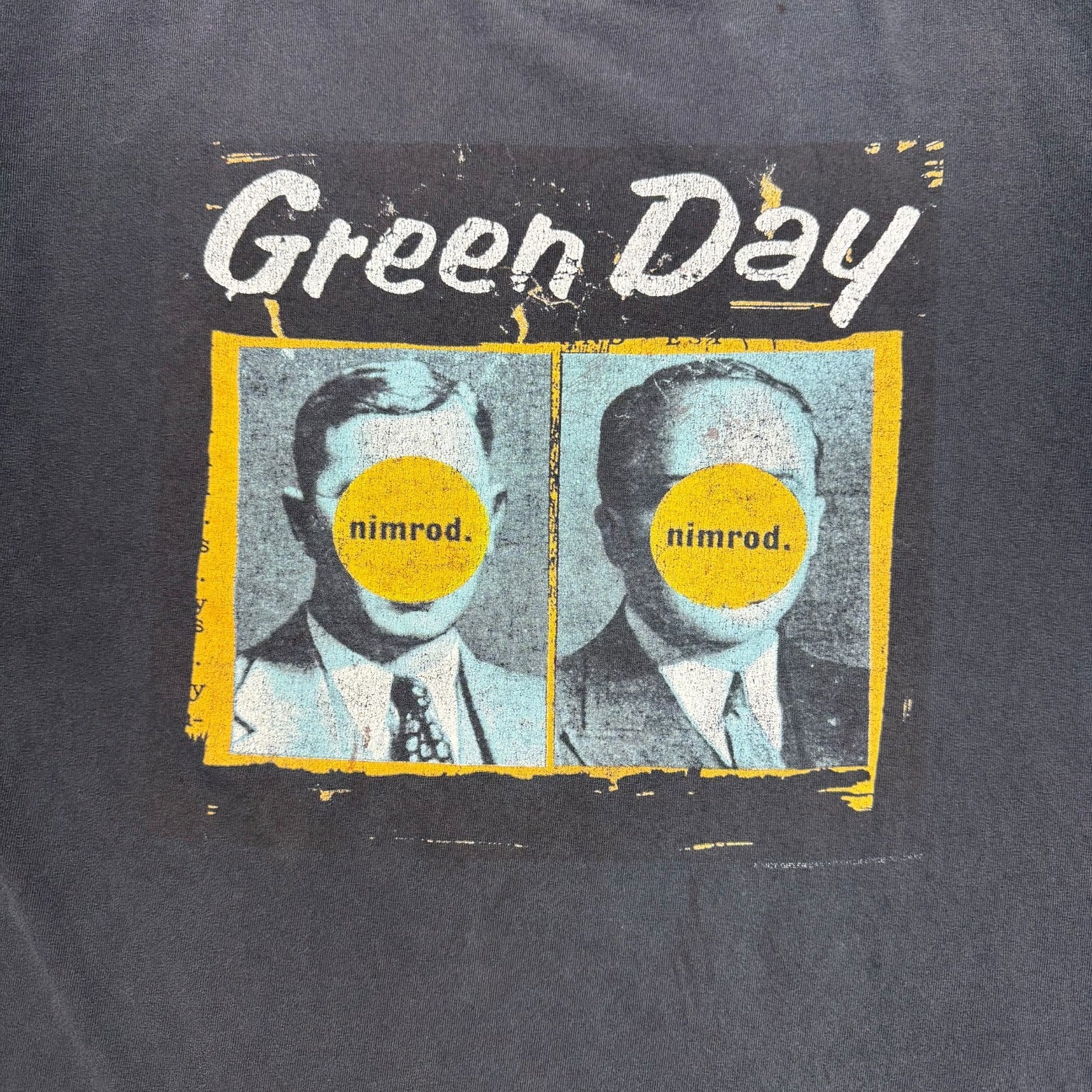 1997 Green Day Nimrod Album Cover Tee Faded Black