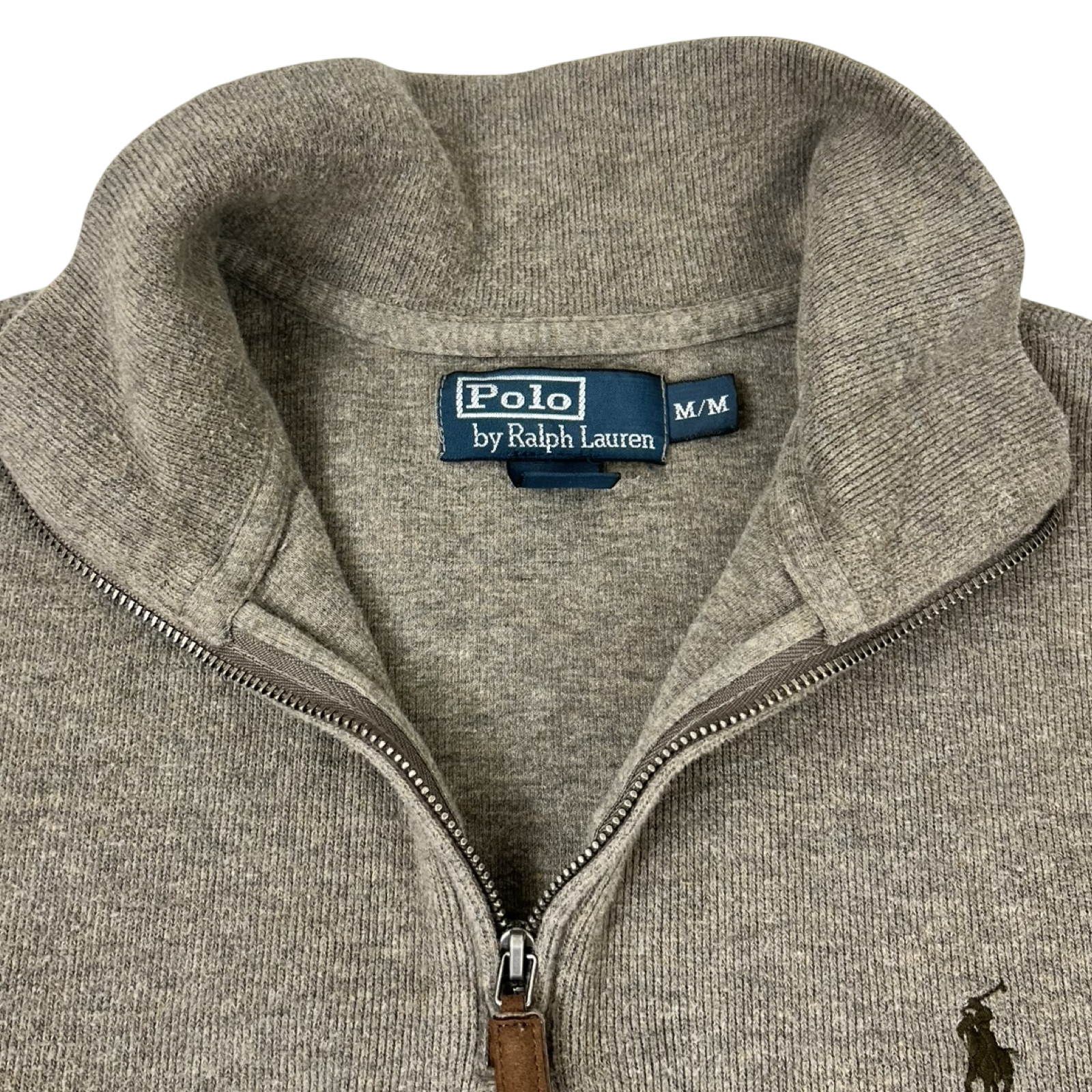 Polo Ralph Lauren Cotton Quarter-Zip Tan Heather Sweater