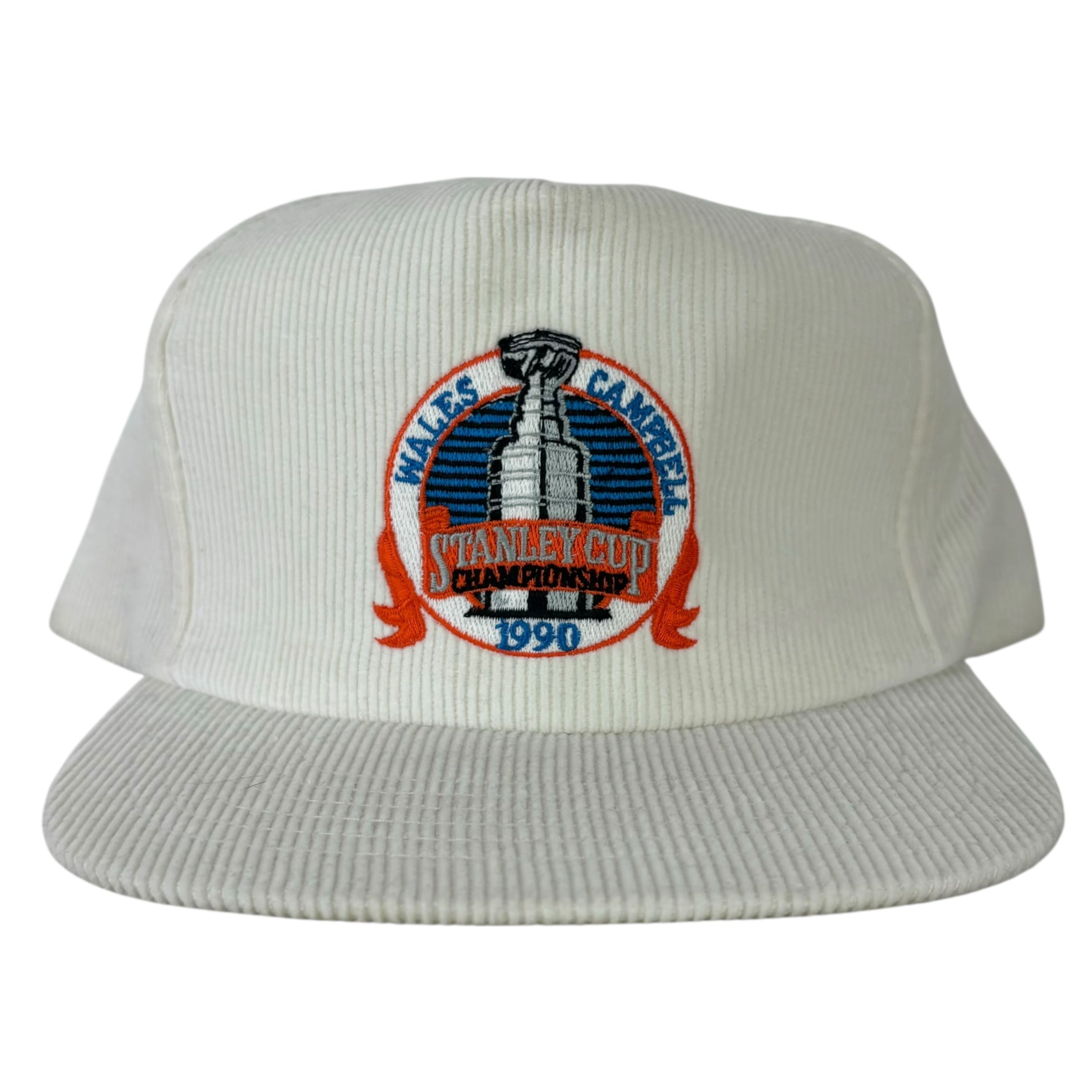 Vintage 1989 Stanley Cup Championship Corduroy SnapBack Hat White