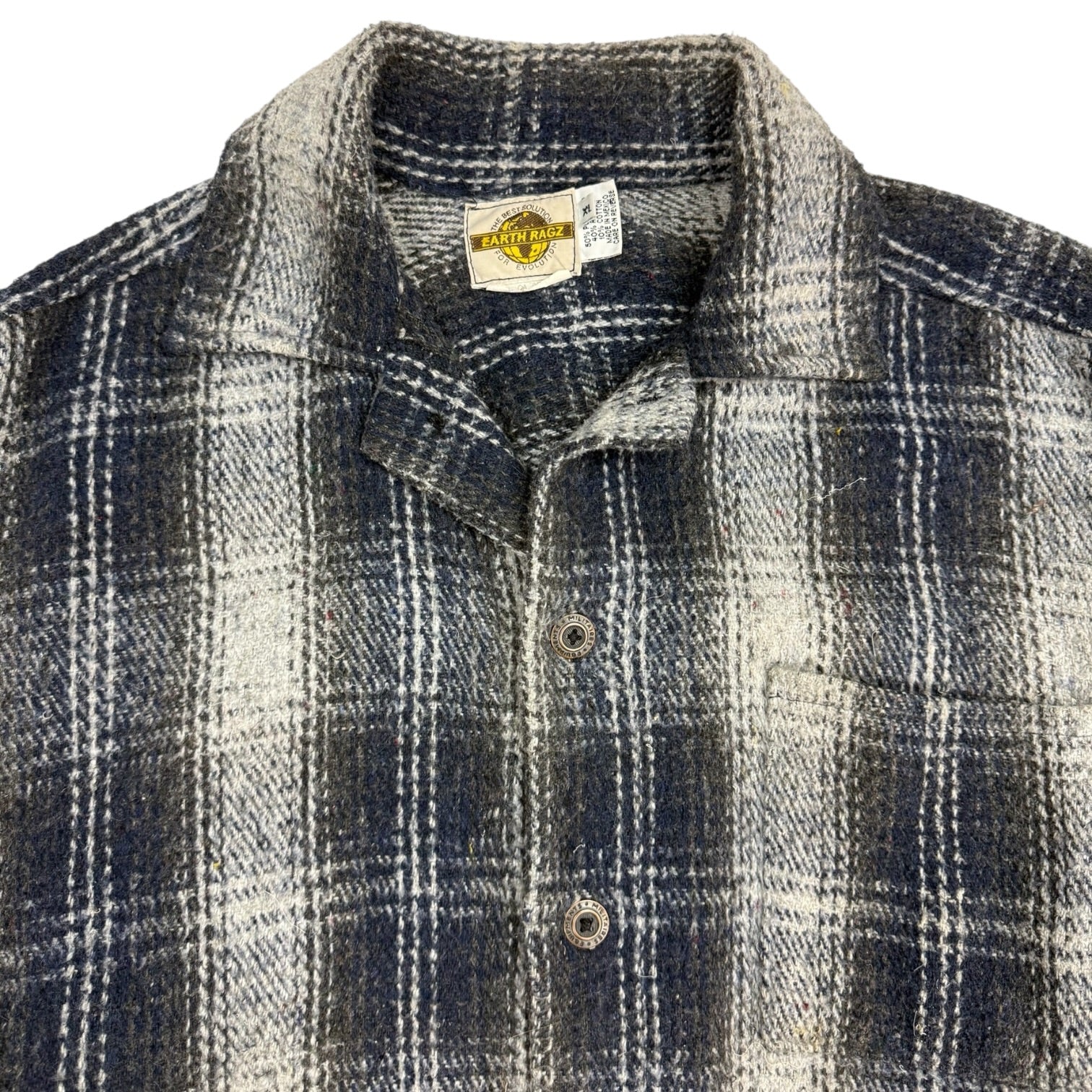 Vintage Earth Ragz Checkered Button Up Navy