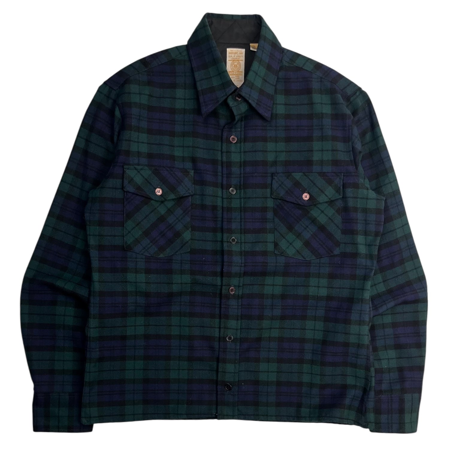 Vintage Hudsons Bay Wool Checkered Flannel Navy/Forest