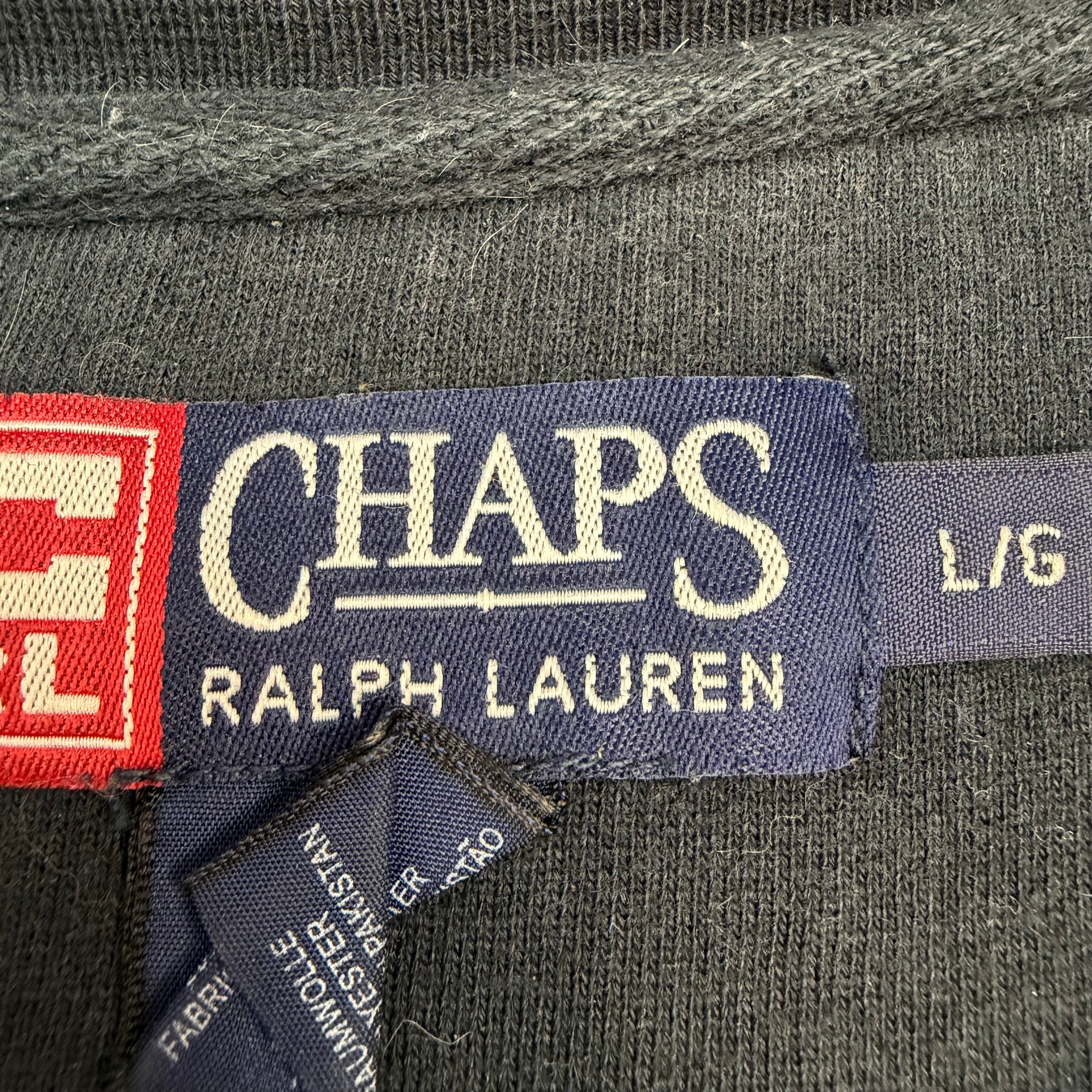 Vintage Chaps Ralph Lauren Embroidered Crewneck Navy