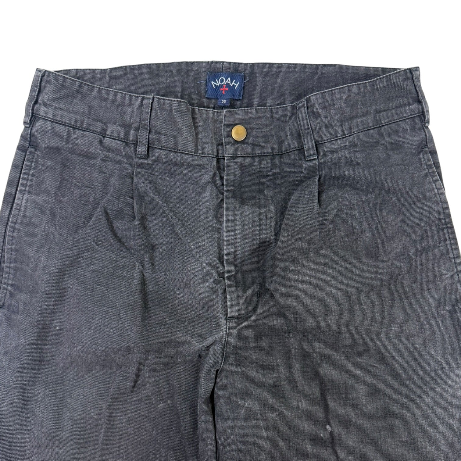 Noah NYC Single-Pleated Washed Cotton-Twill Trousers Washed Black