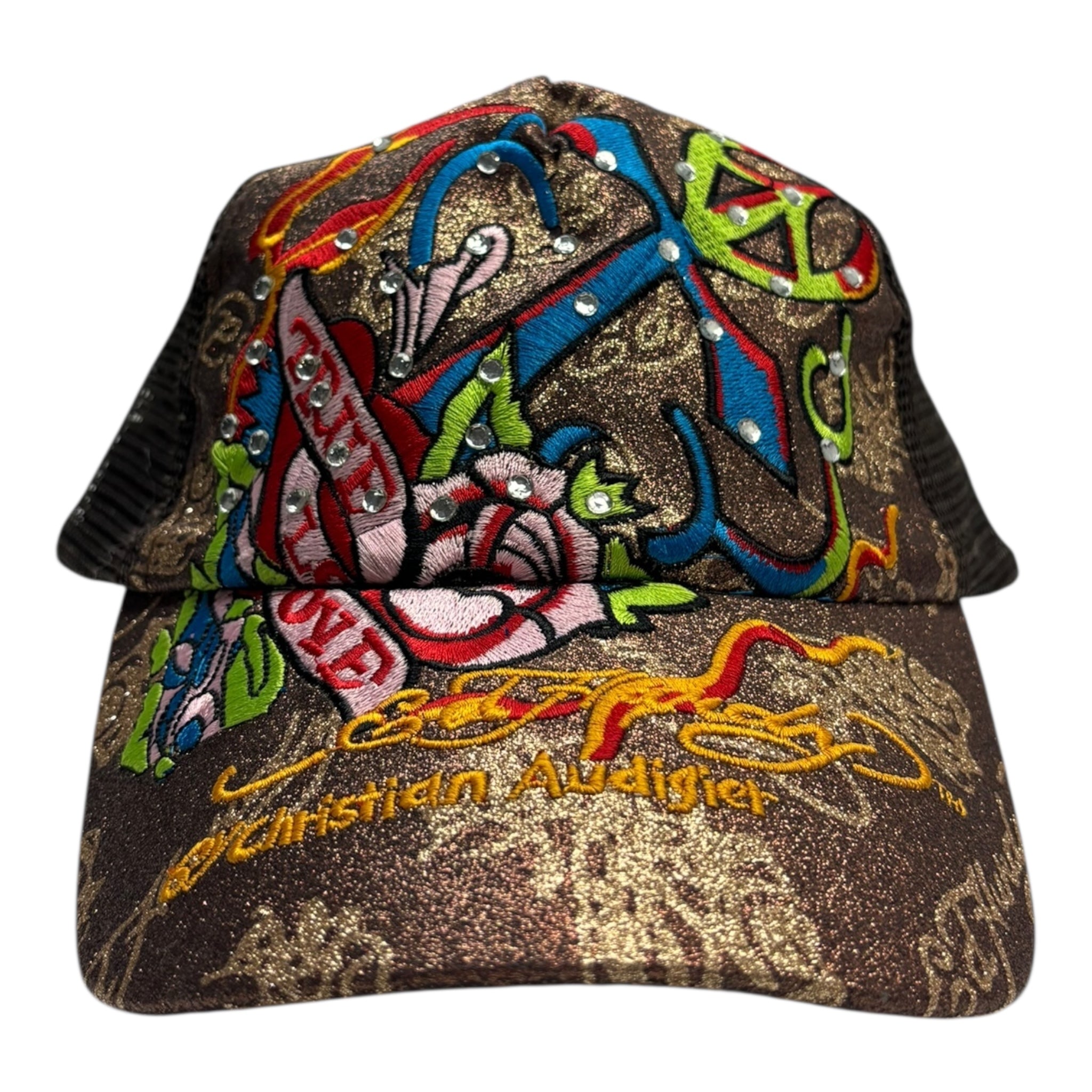 Vintage Y2K Ed Hardy Rhinestone True Love Hat