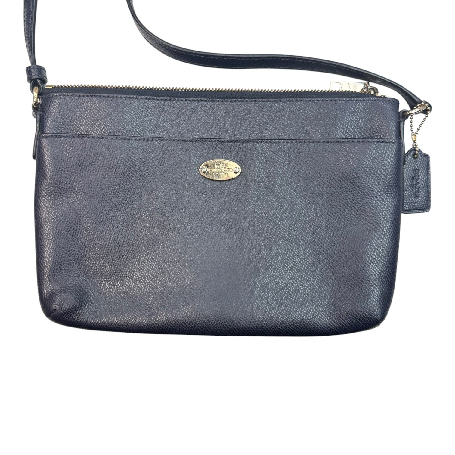 (W) Vintage Coach Leather CrossBody Bag Black