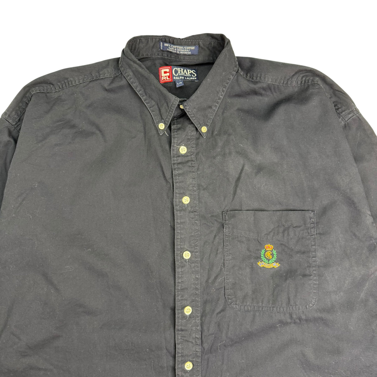 Vintage Chaps Ralph Lauren Button Up Shirt Navy Blue