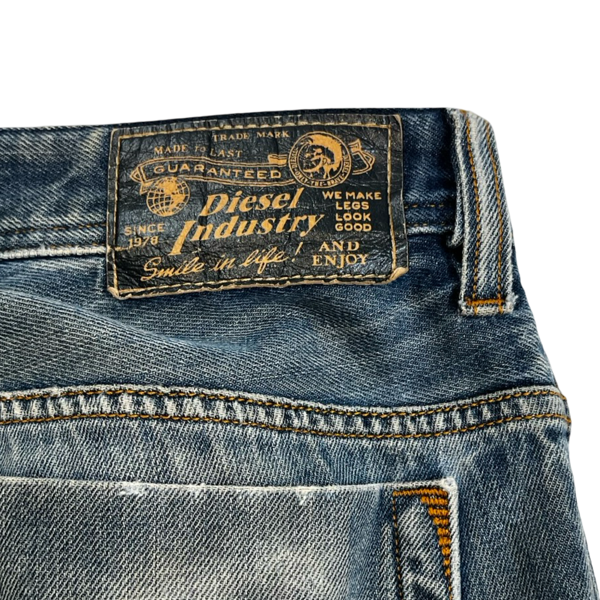 Vintage Diesel Industry Straight Leg Distressed Denim Jeans