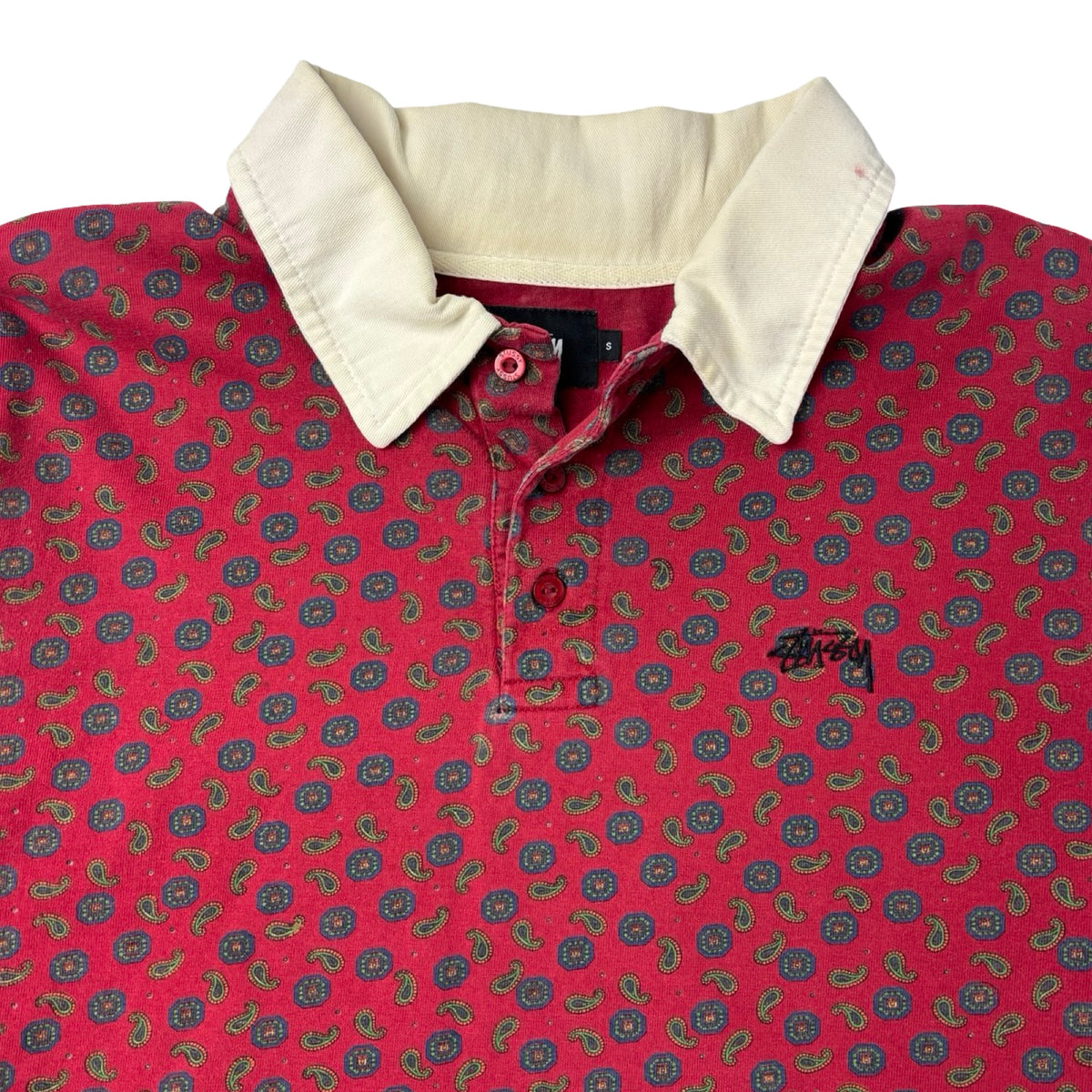 Stussy Paisley Rugby L/S Polo Cardinal