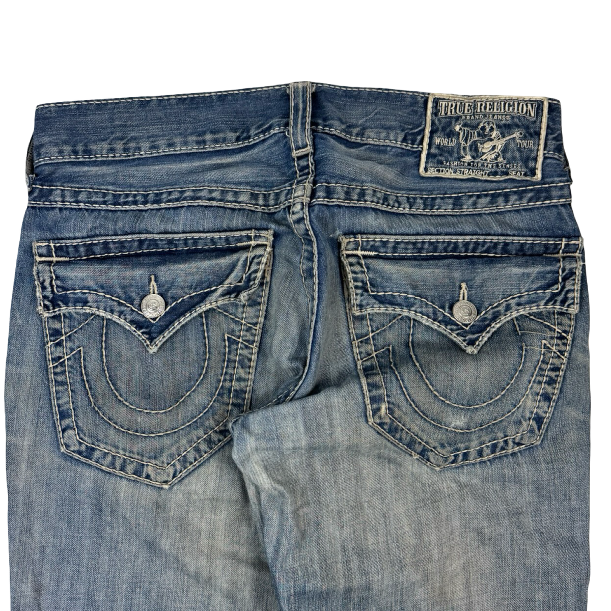 Y2K True Religion Straight Cut Denim Bottoms Light Wash