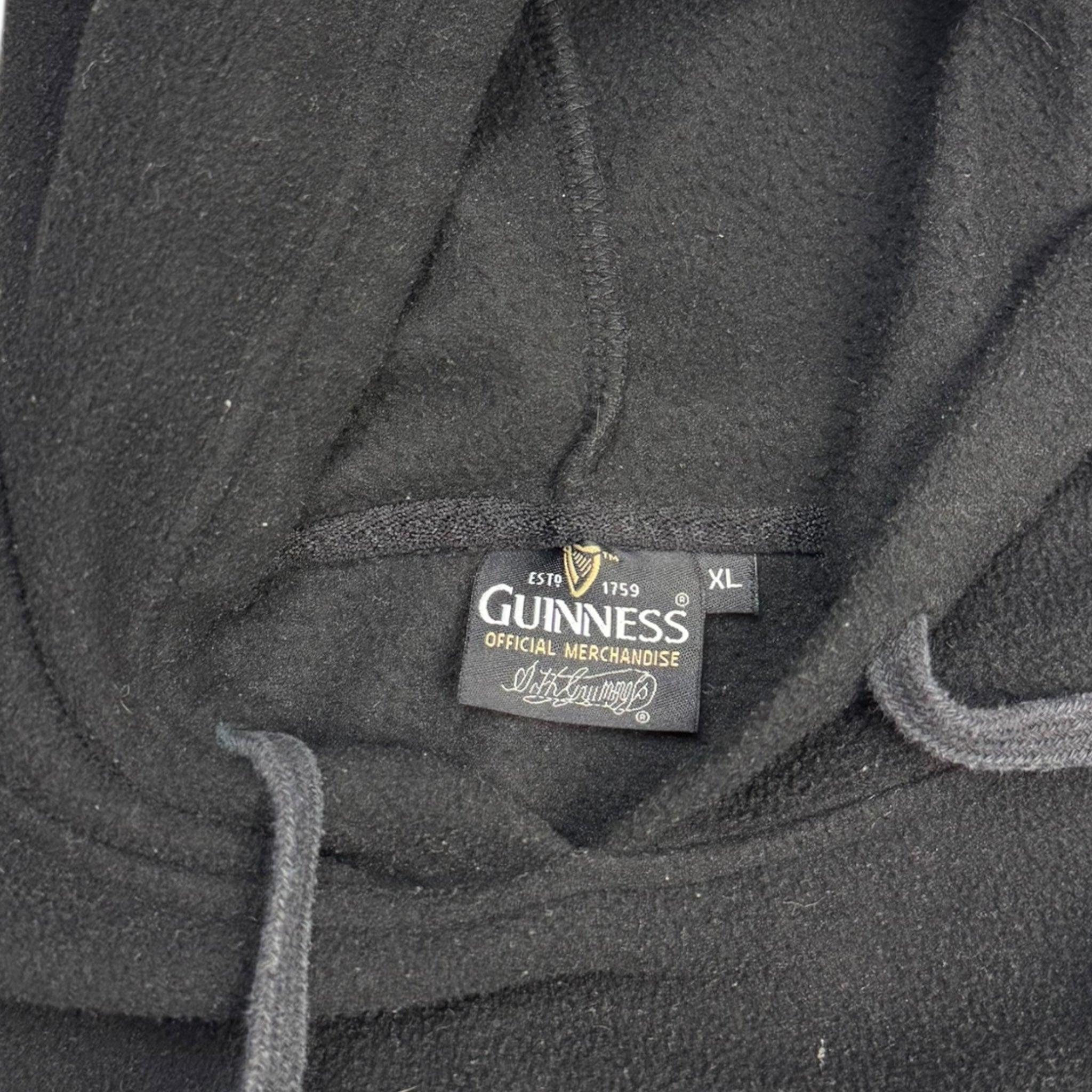 Vintage Y2K Guinness Beer Fleece Hoodie Black