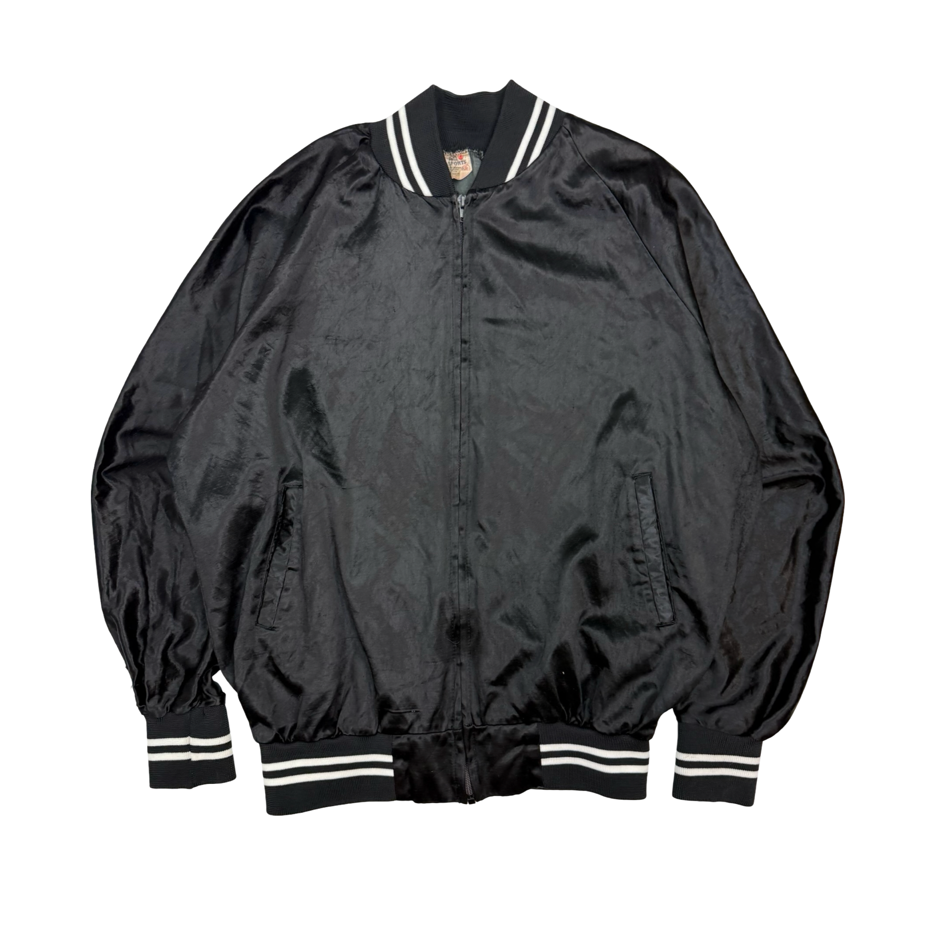 Vintage Harley Davidson Satin Bomber Jacket Black