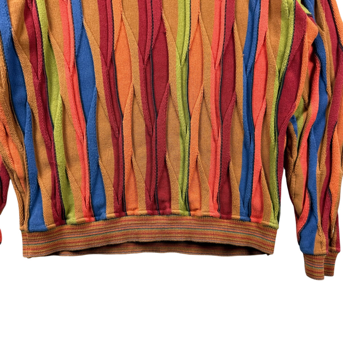 Vintage Coogi Style Texture Knit Sweater Multicolour