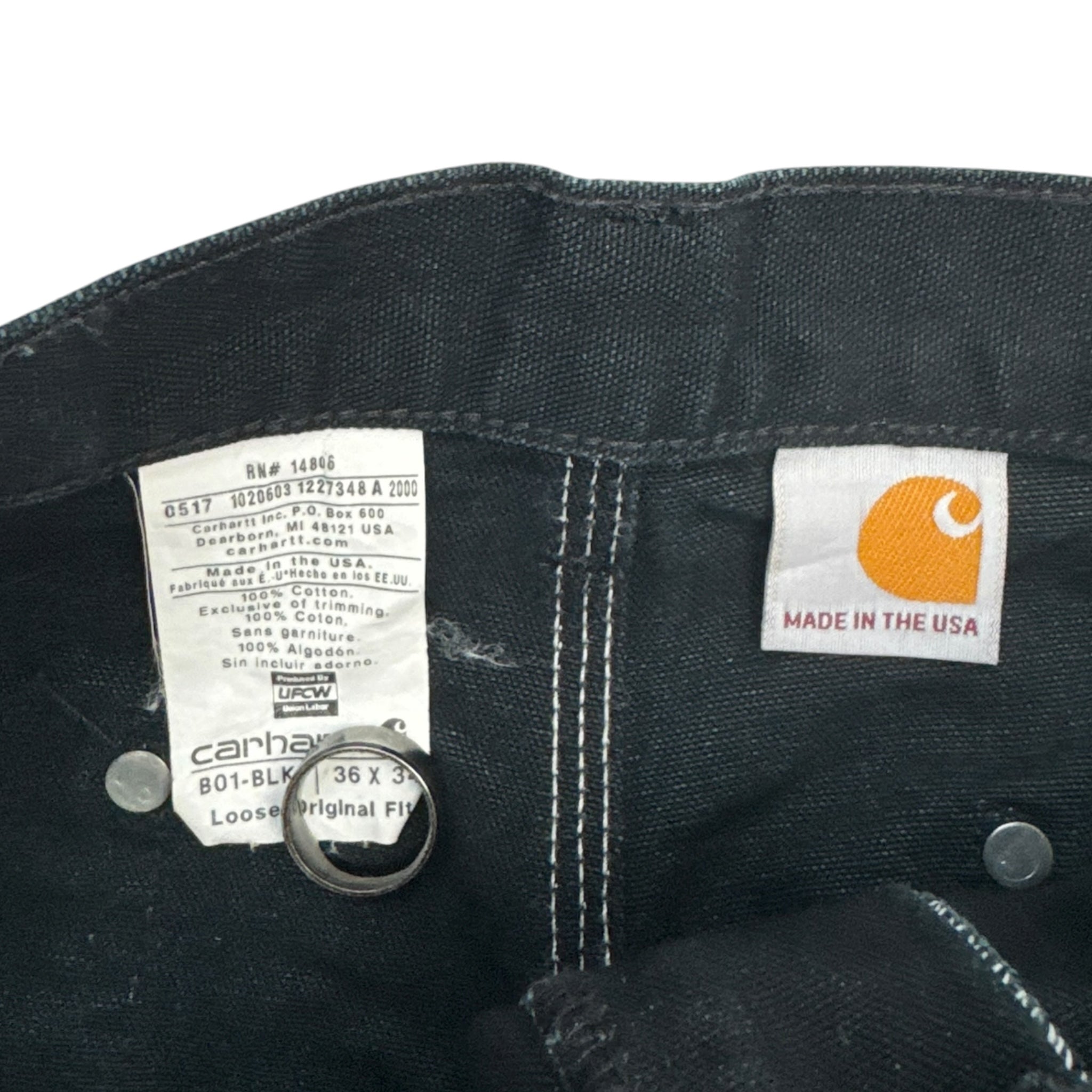 Vintage Carhartt Double Knee Bottoms Jet Black