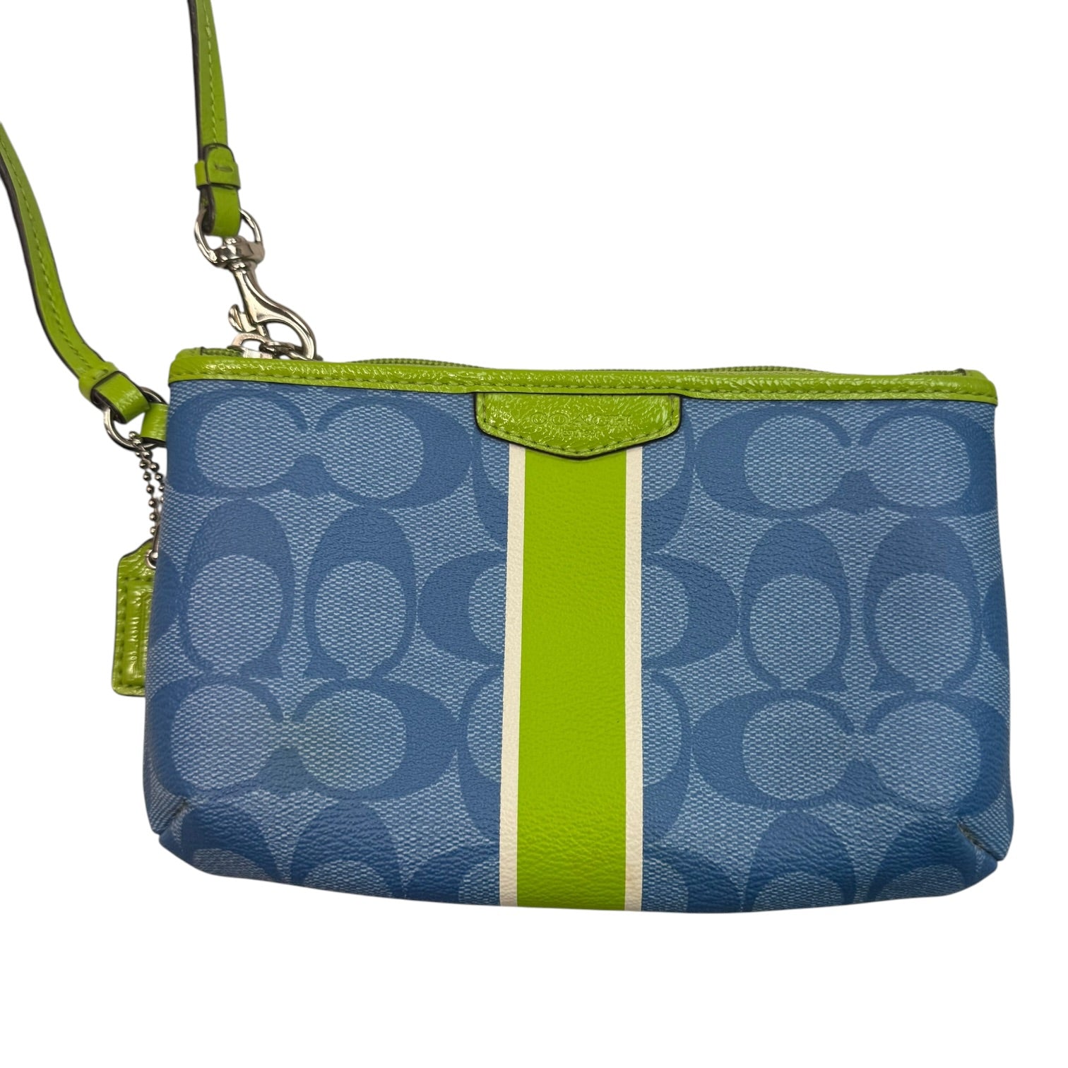 (W) Vintage Coach Signature C Monogram Wallet Blue/Green