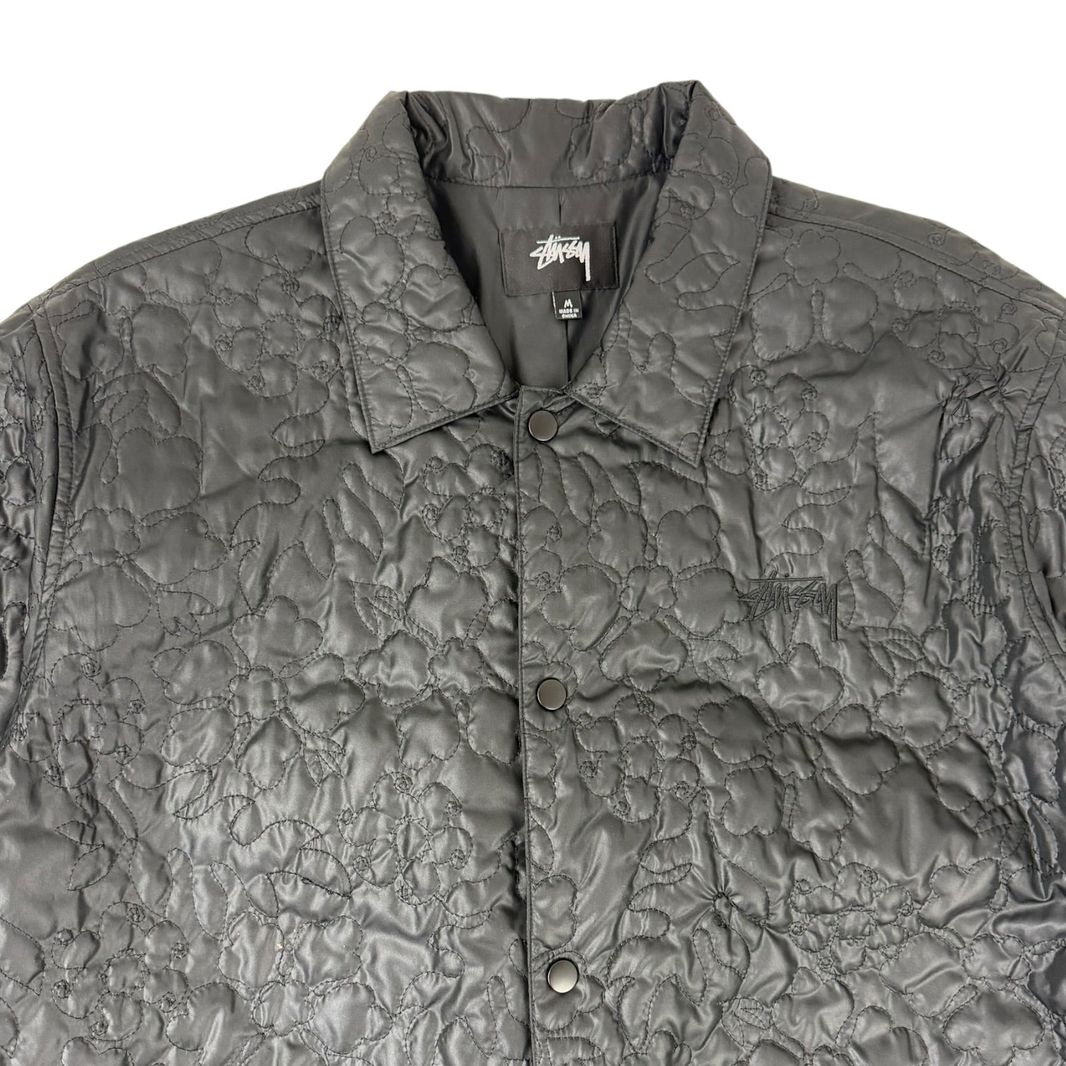 Stussy Ritters Long Quilted Jacket Black