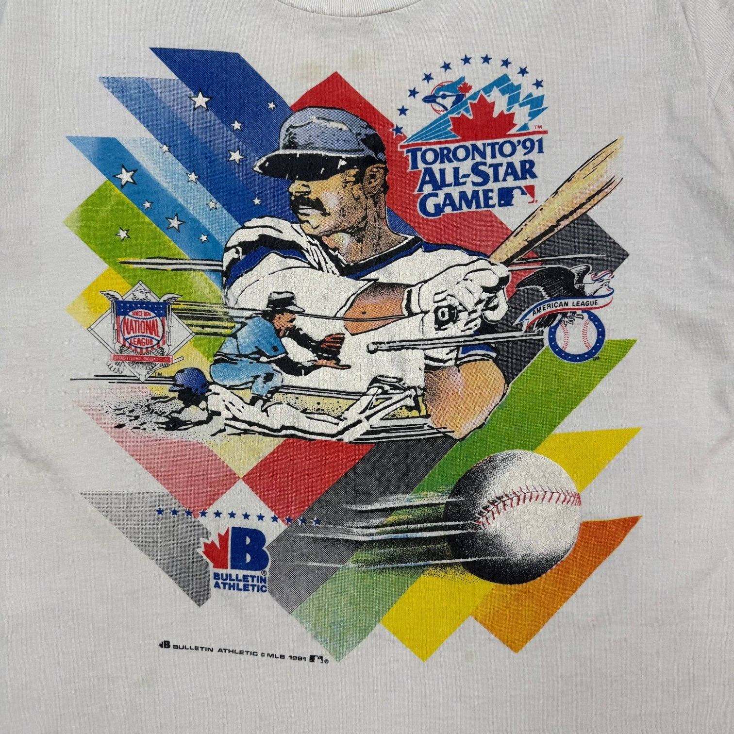1991 Bulletin MLB Toronto All Star Game Tee White