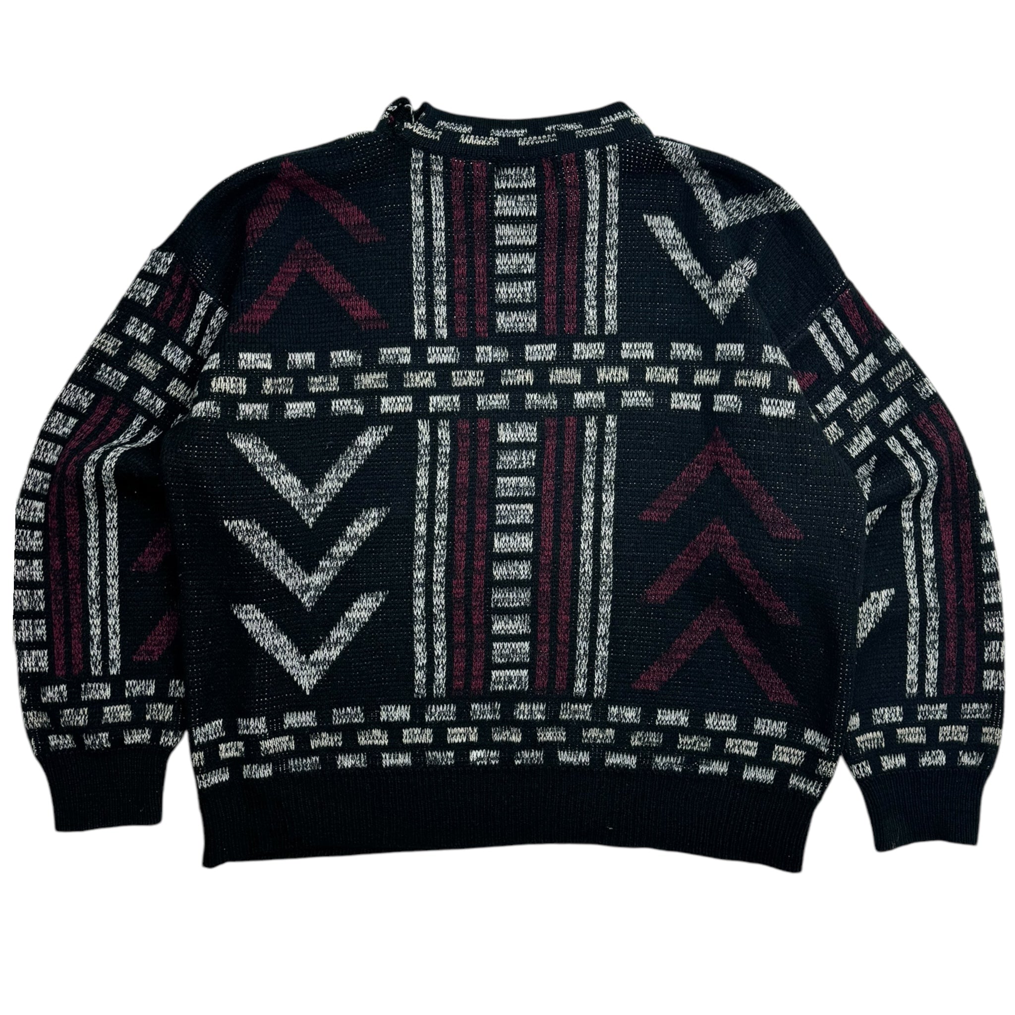 Vintage 90s Black Crimson White Knit