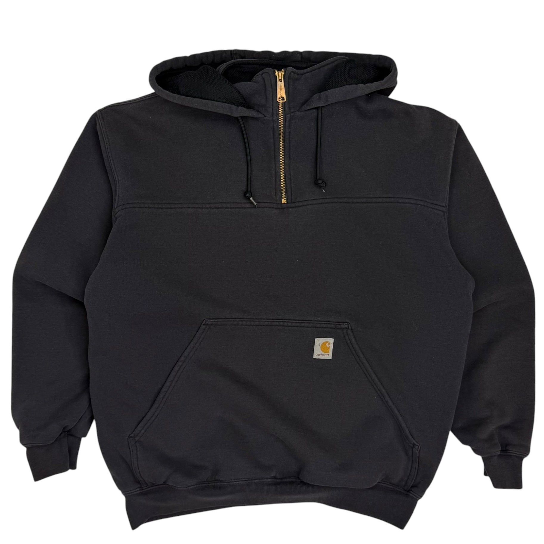 Vintage Carhartt Thermal Lined Zip Mock Sweatshirt Black