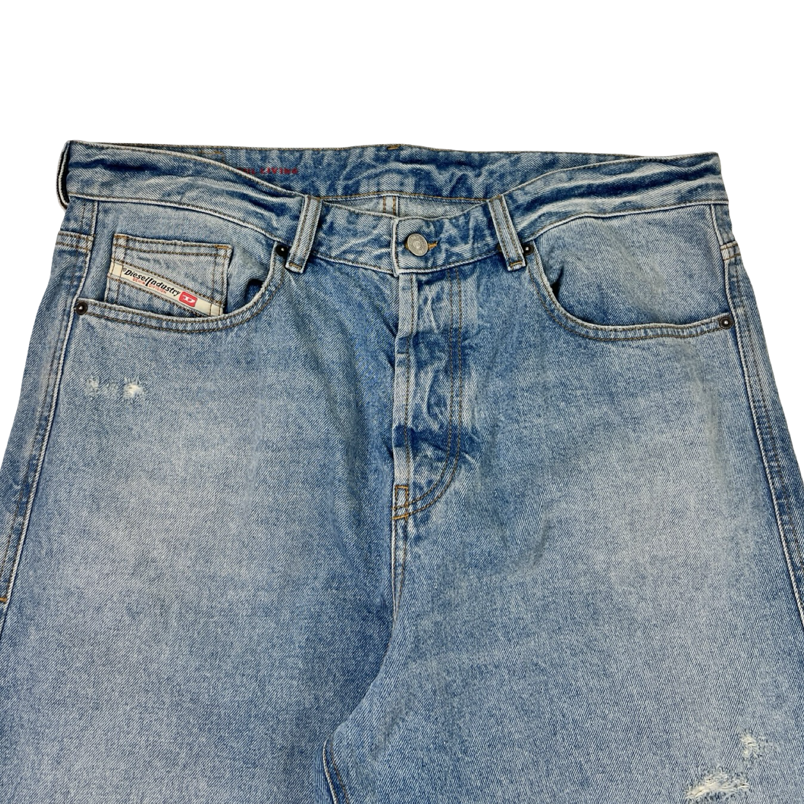 Diesel D-Rise Relaxed Wide-Leg Distressed Jeans