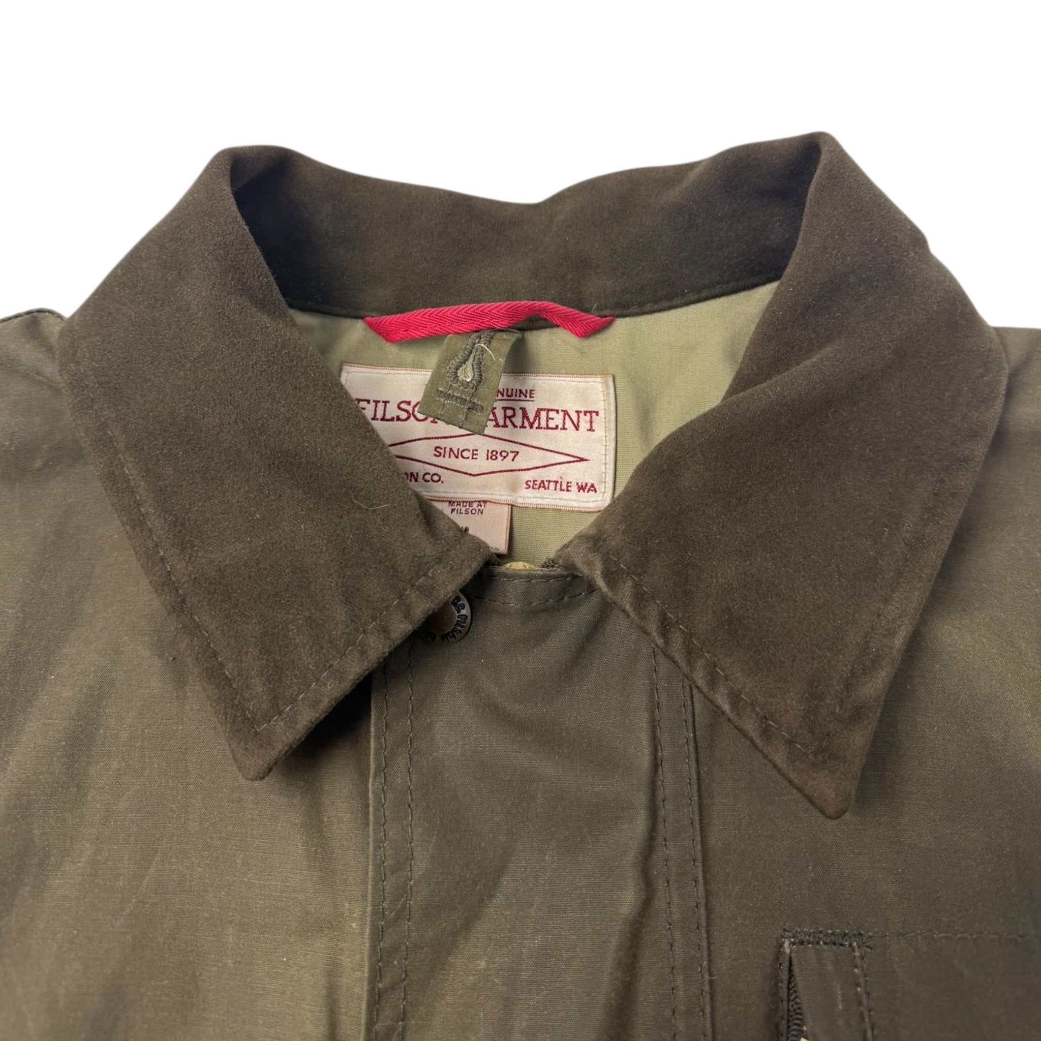 Vintage Filson Cover Cloth Mile Marker Coat Otter Green