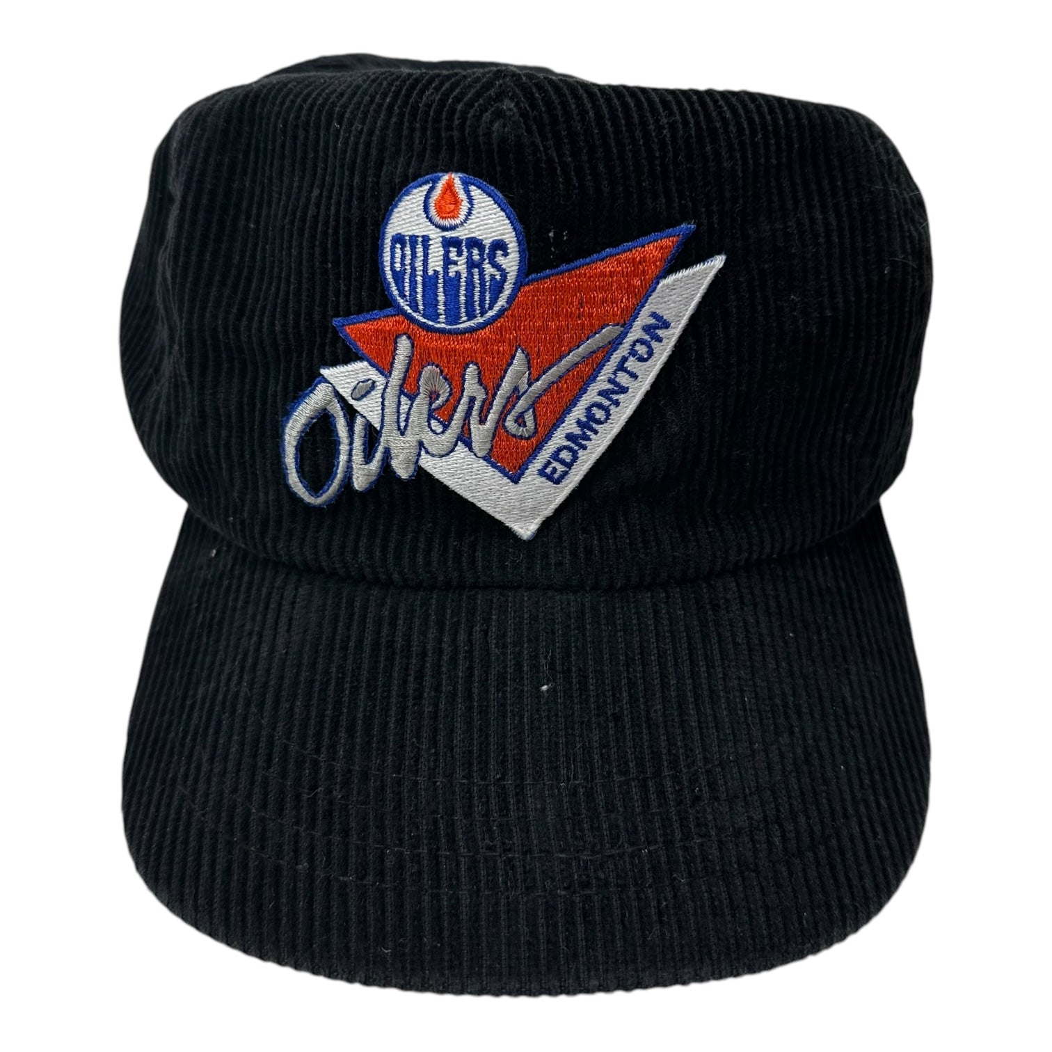 Vintage Edmonton Oilers Corduroy Hat Black