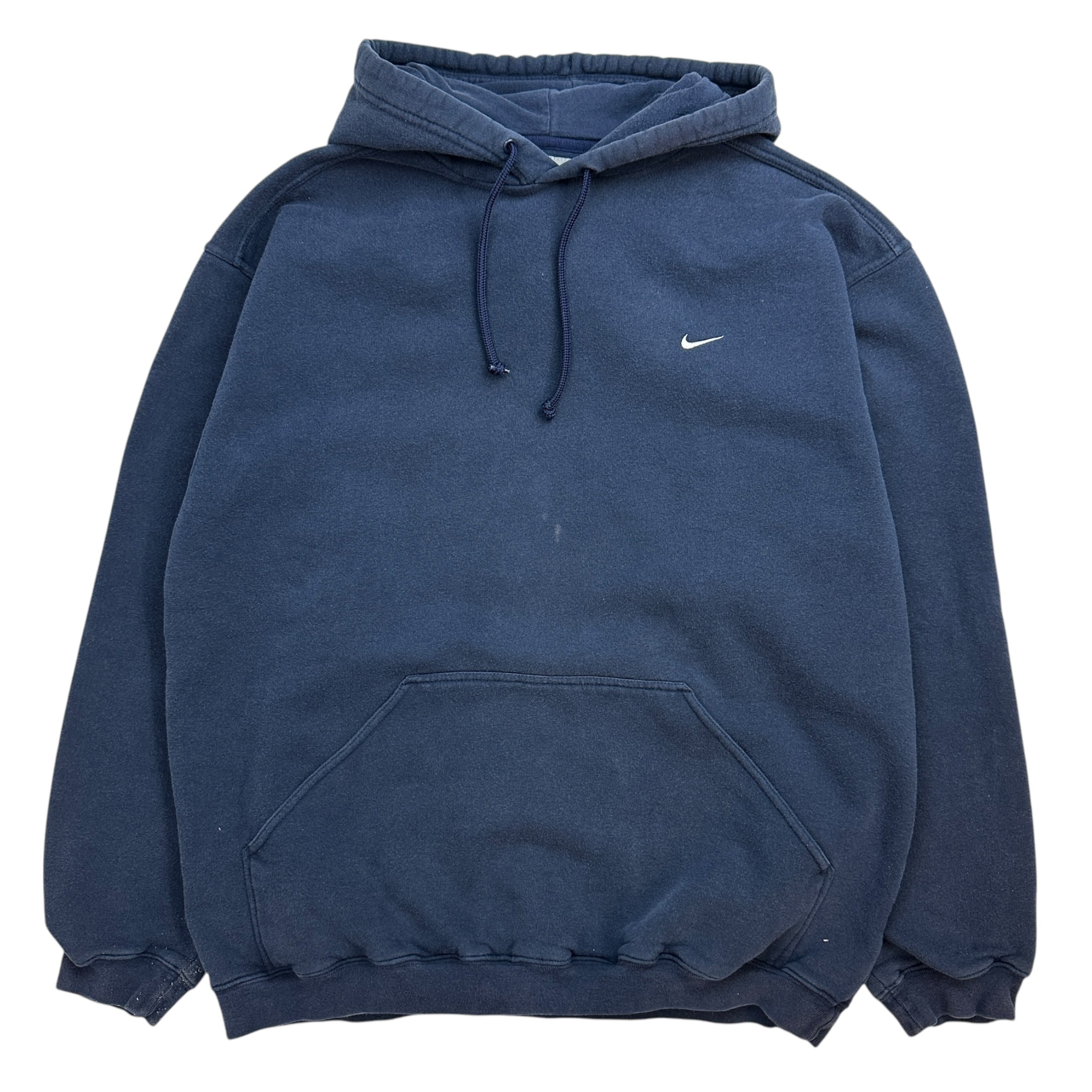 Vintage Nike Small Swoosh Hoodie Navy