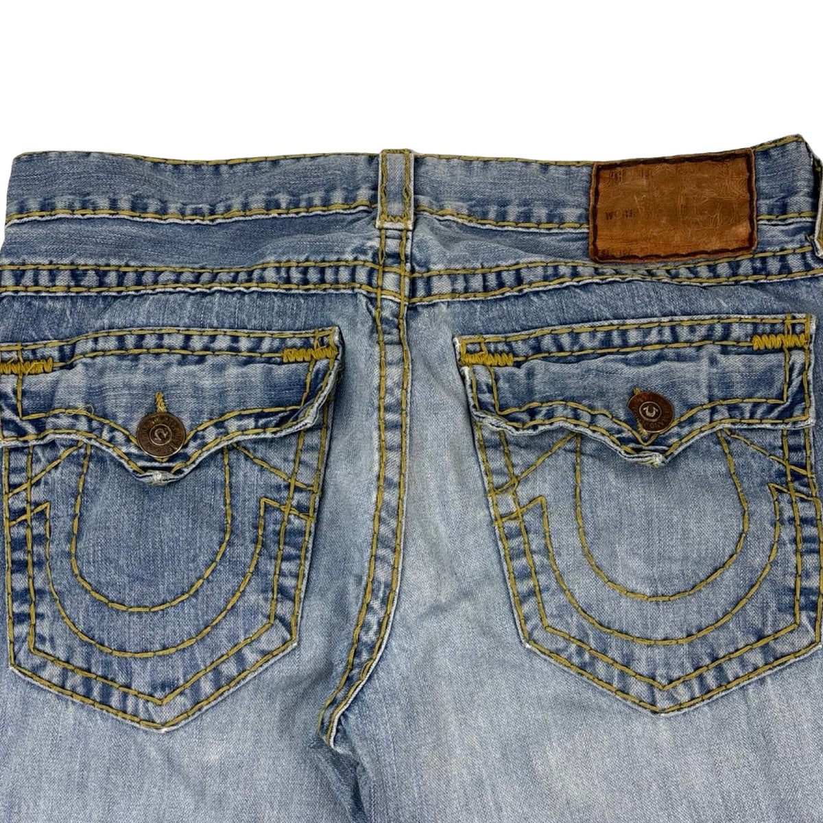 Vintage True Religion Contrast Stitch Boot Cut Jean Pant Medium Wash