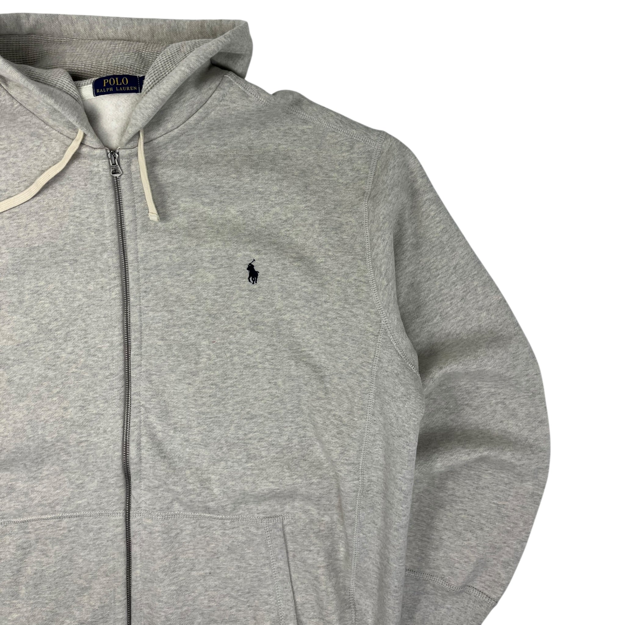 Polo Ralph Lauren Waffle Hood Zip Hoodie Grey