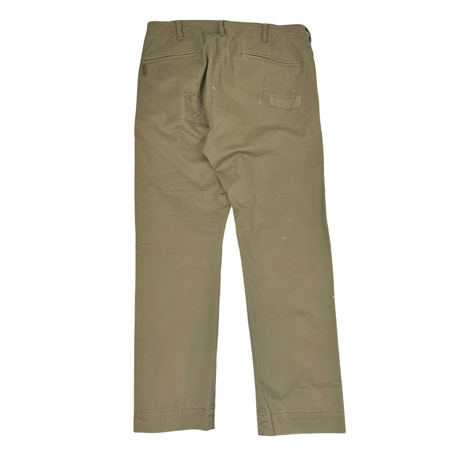 Polo Ralph Lauren Distressed Patchwork Relaxed Fit Khaki Chino Pants