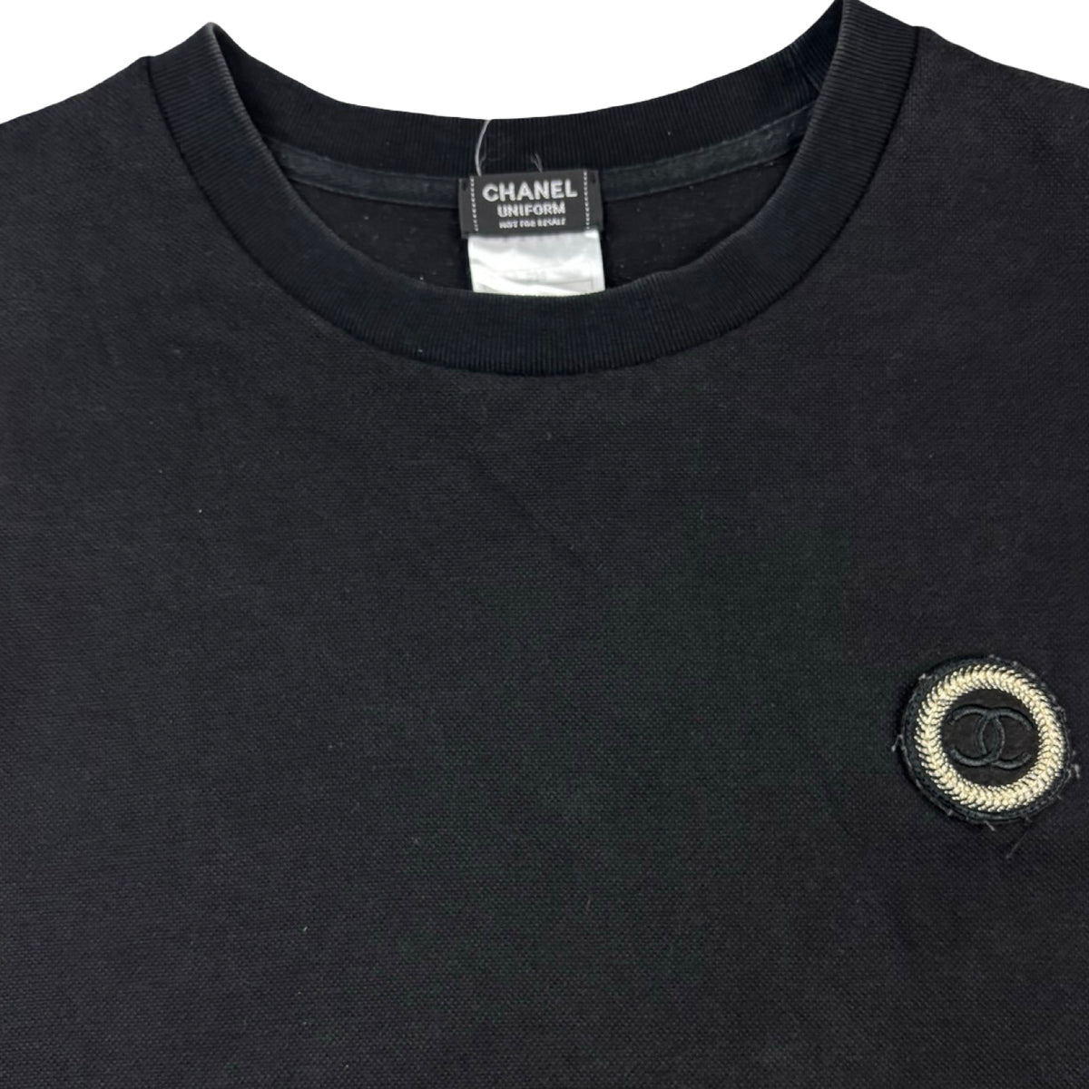 Chanel Uniform Small Logo Embroidered T-Shirt Black