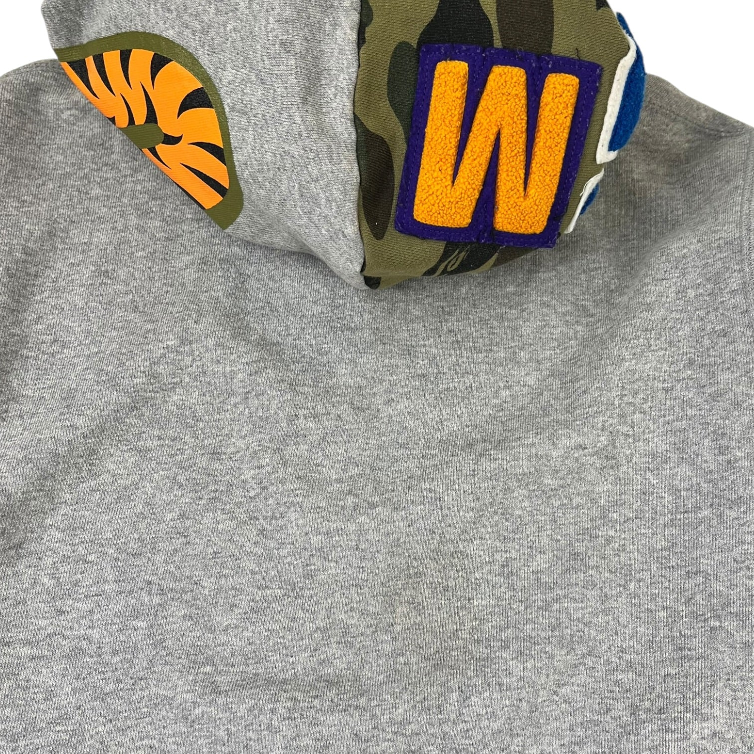 A Bathing Ape Camo Shark Full Zip Hoodie Grey